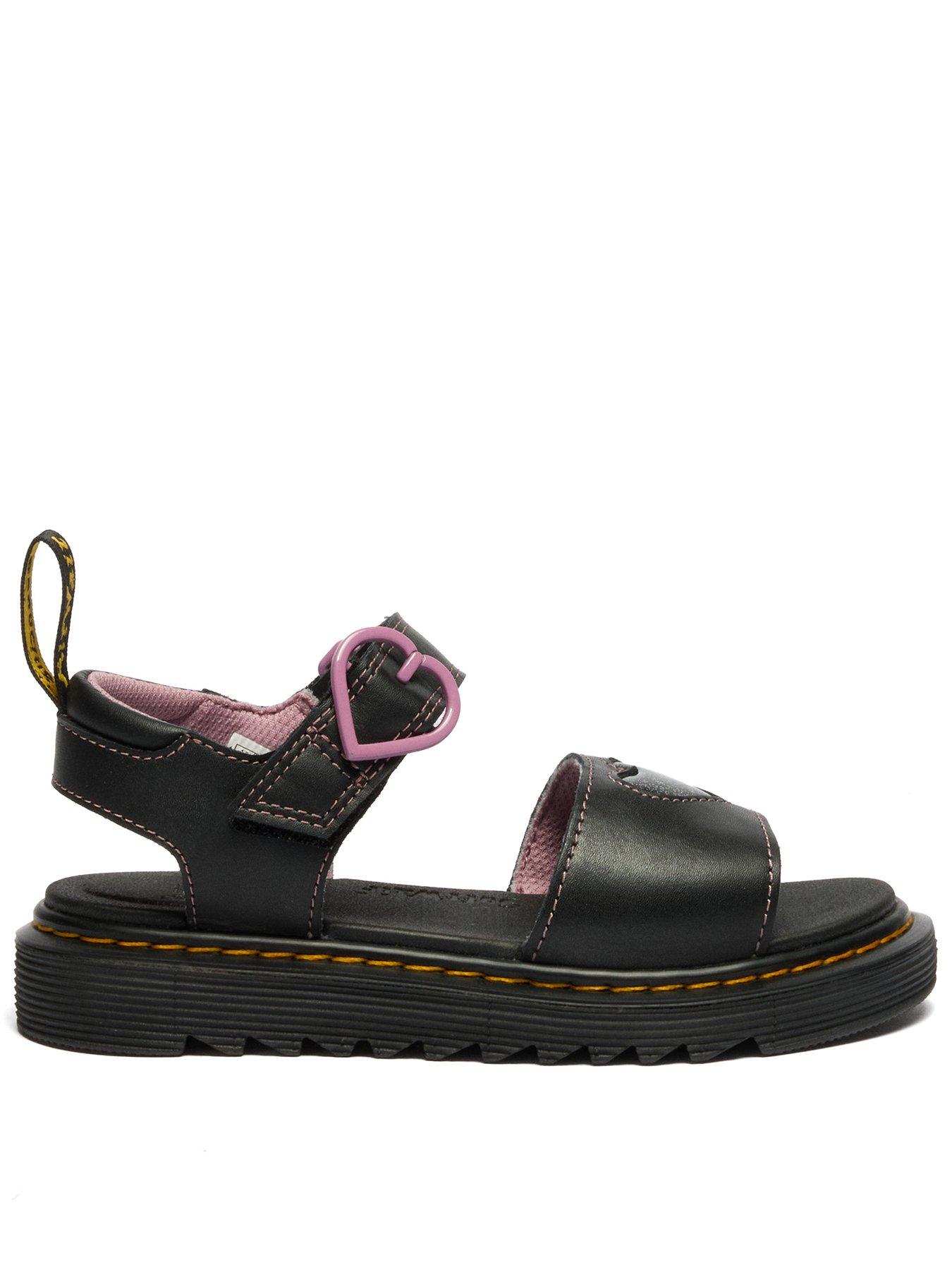  image of dr-martens-junior-marlowe-hearts-leather-sandal-black