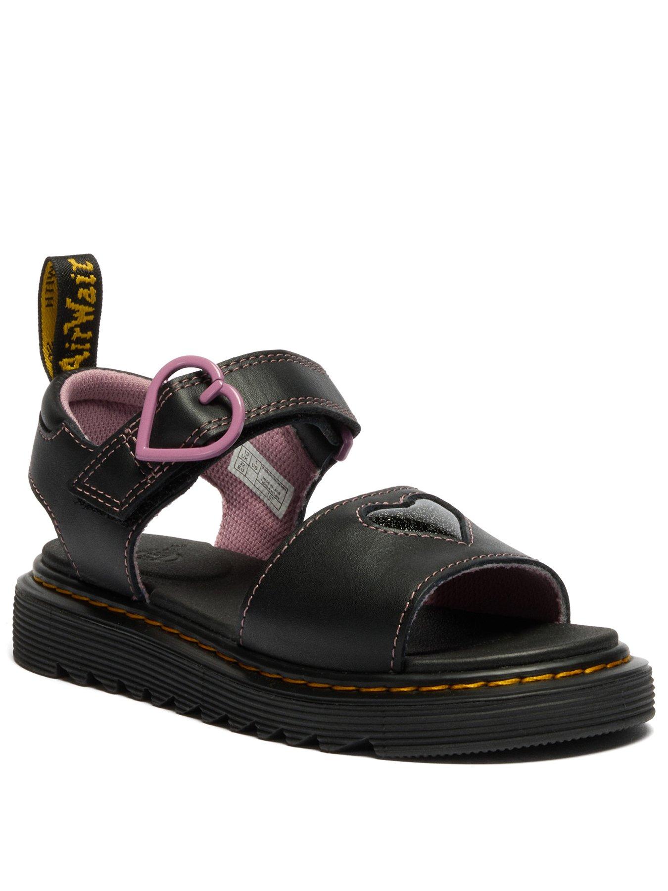  image of dr-martens-junior-marlowe-hearts-leather-sandal-black