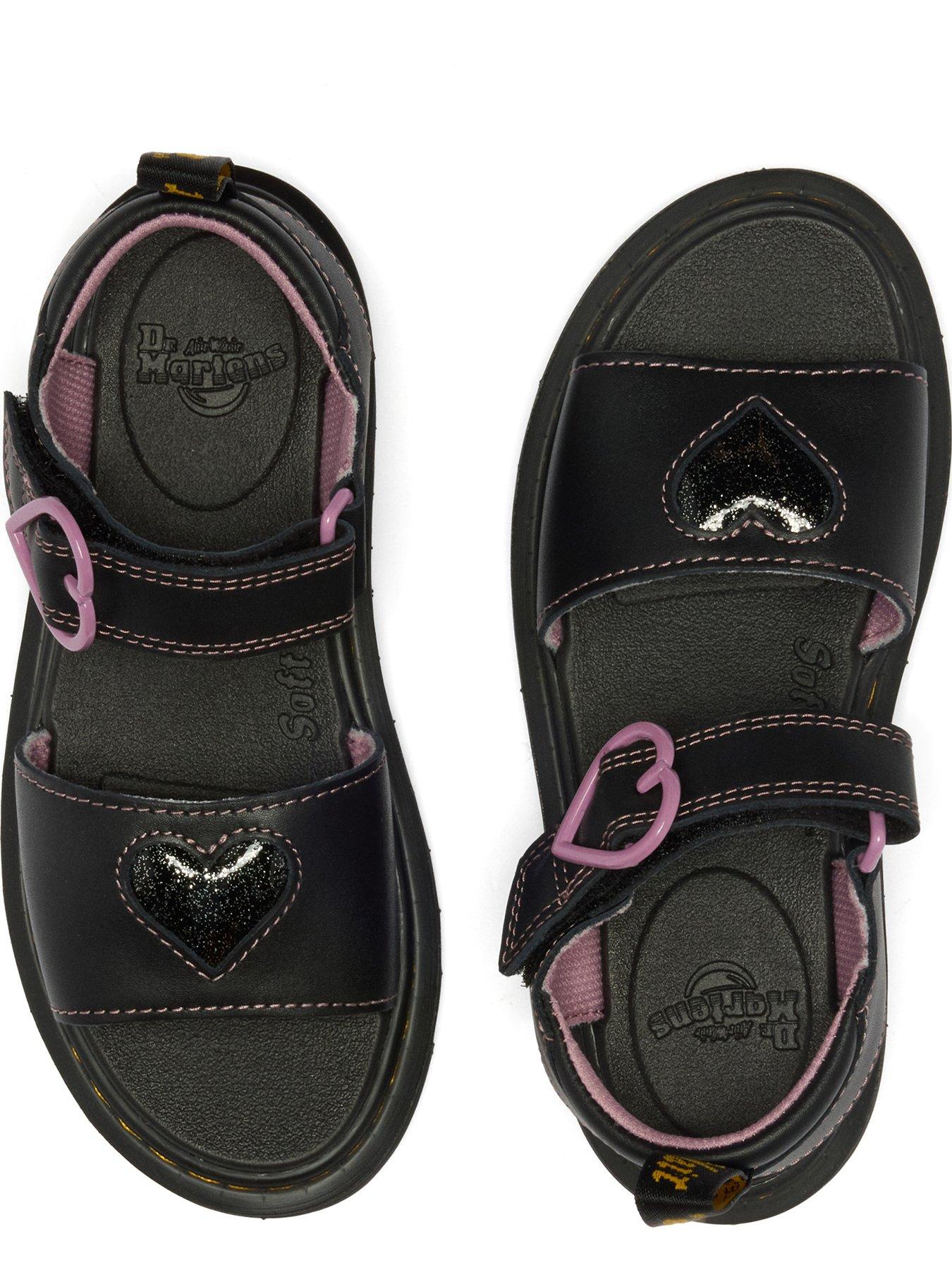  image of dr-martens-junior-marlowe-hearts-leather-sandal-black