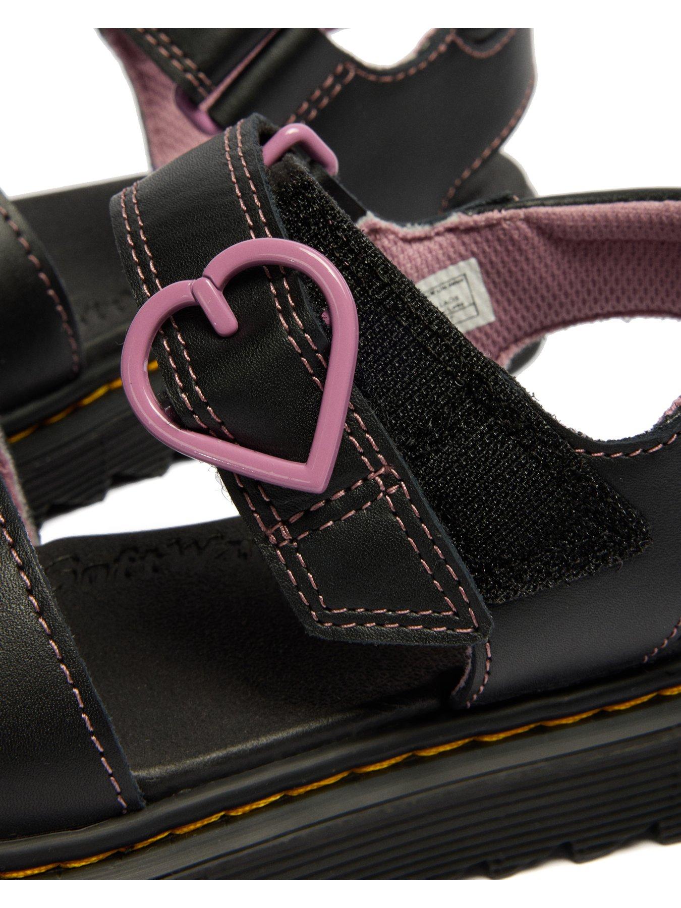  image of dr-martens-junior-marlowe-hearts-leather-sandal-black