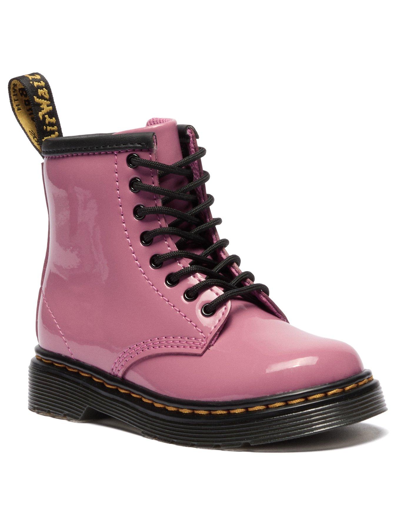 Image 2 of 6 of Dr Martens Toddler 1460 Patent Leather Lace-up Boot - Pink