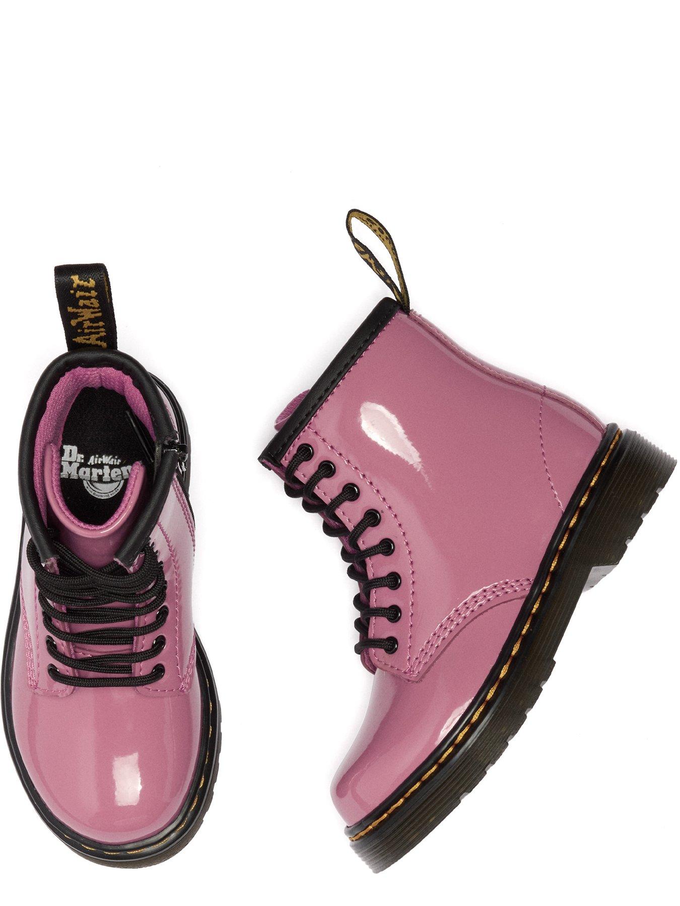 Image 4 of 6 of Dr Martens Toddler 1460 Patent Leather Lace-up Boot - Pink