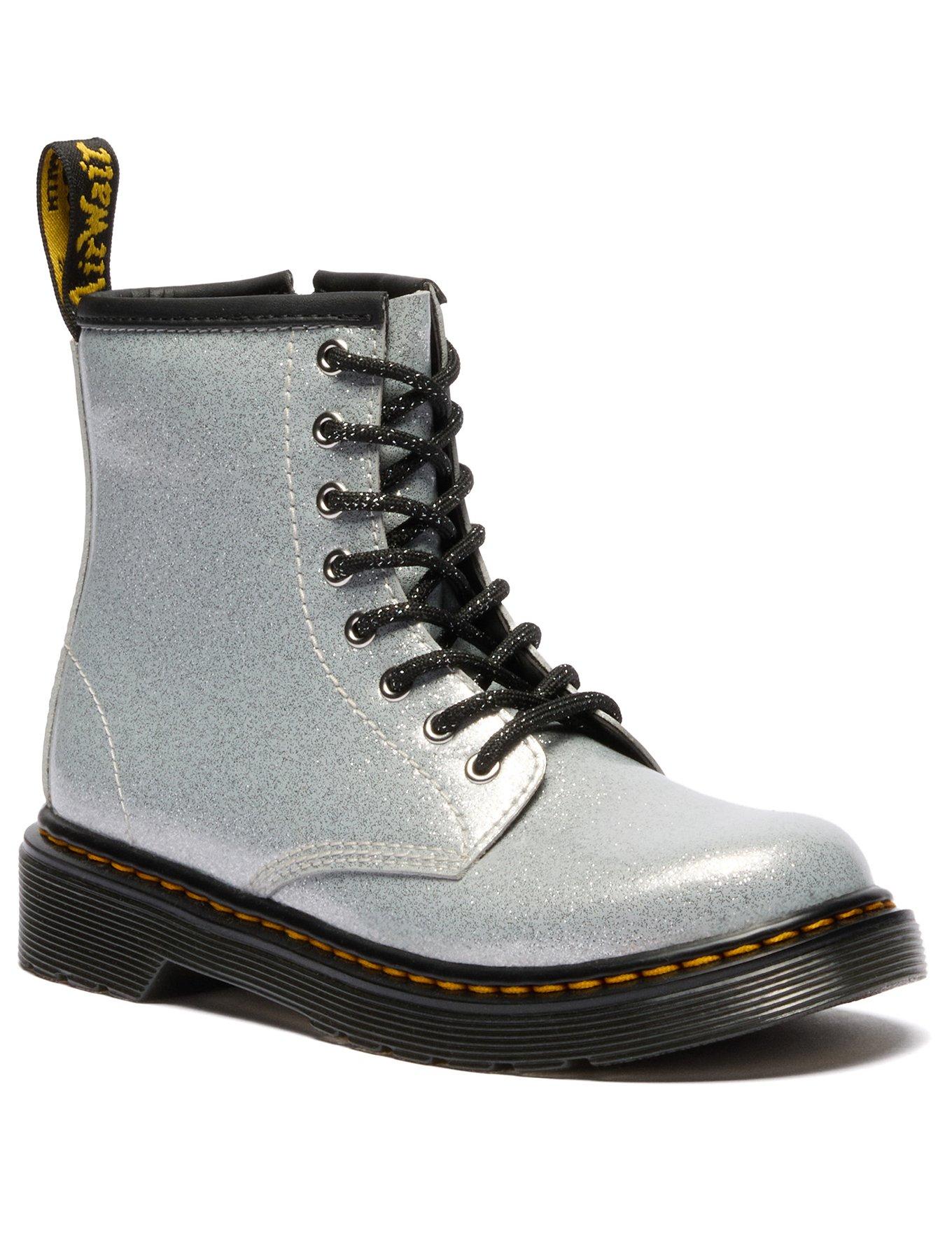  image of dr-martens-junior-1460-8-eye-leather-boot-silver-nebula-glitter