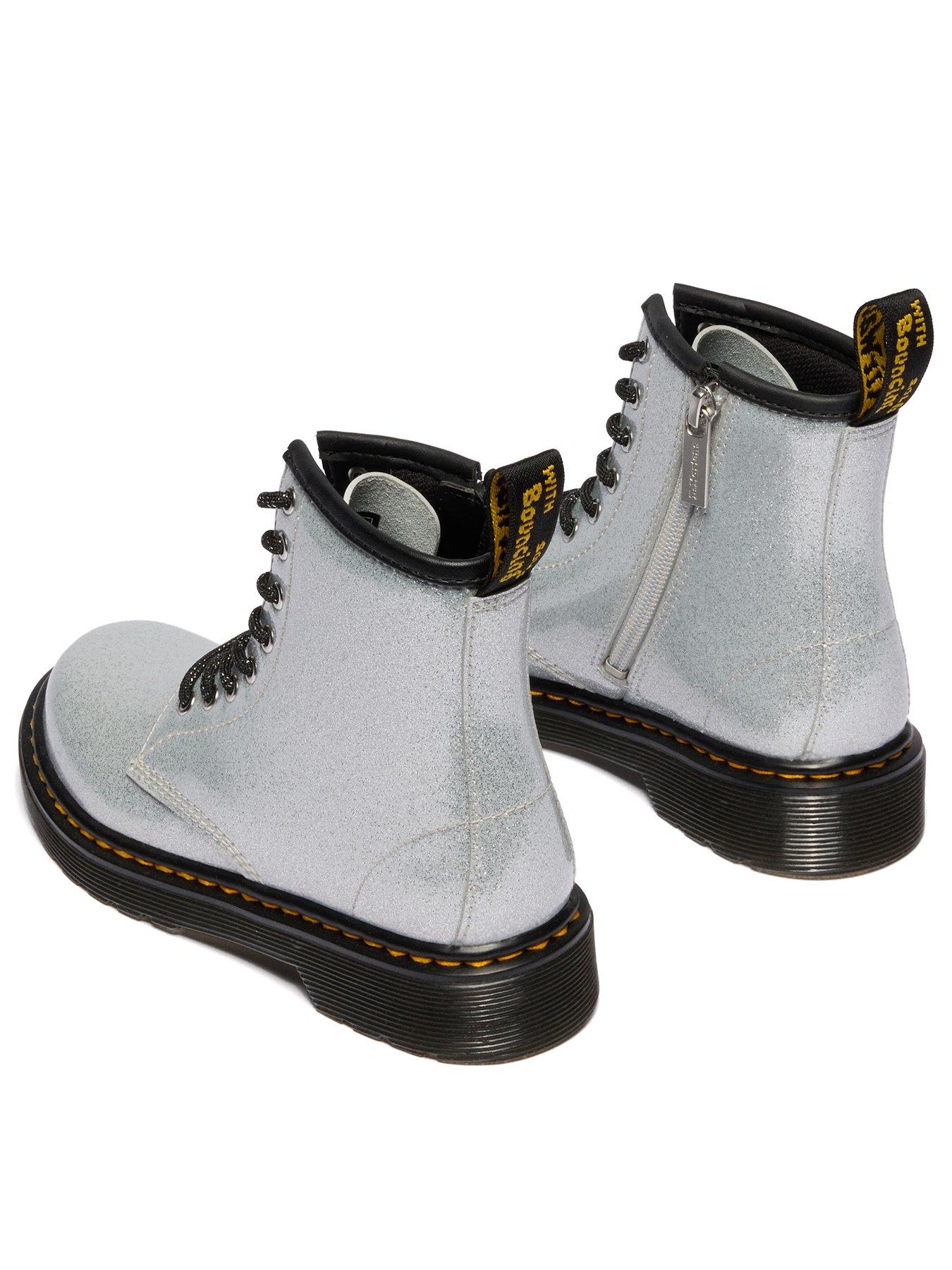  image of dr-martens-junior-1460-8-eye-leather-boot-silver-nebula-glitter