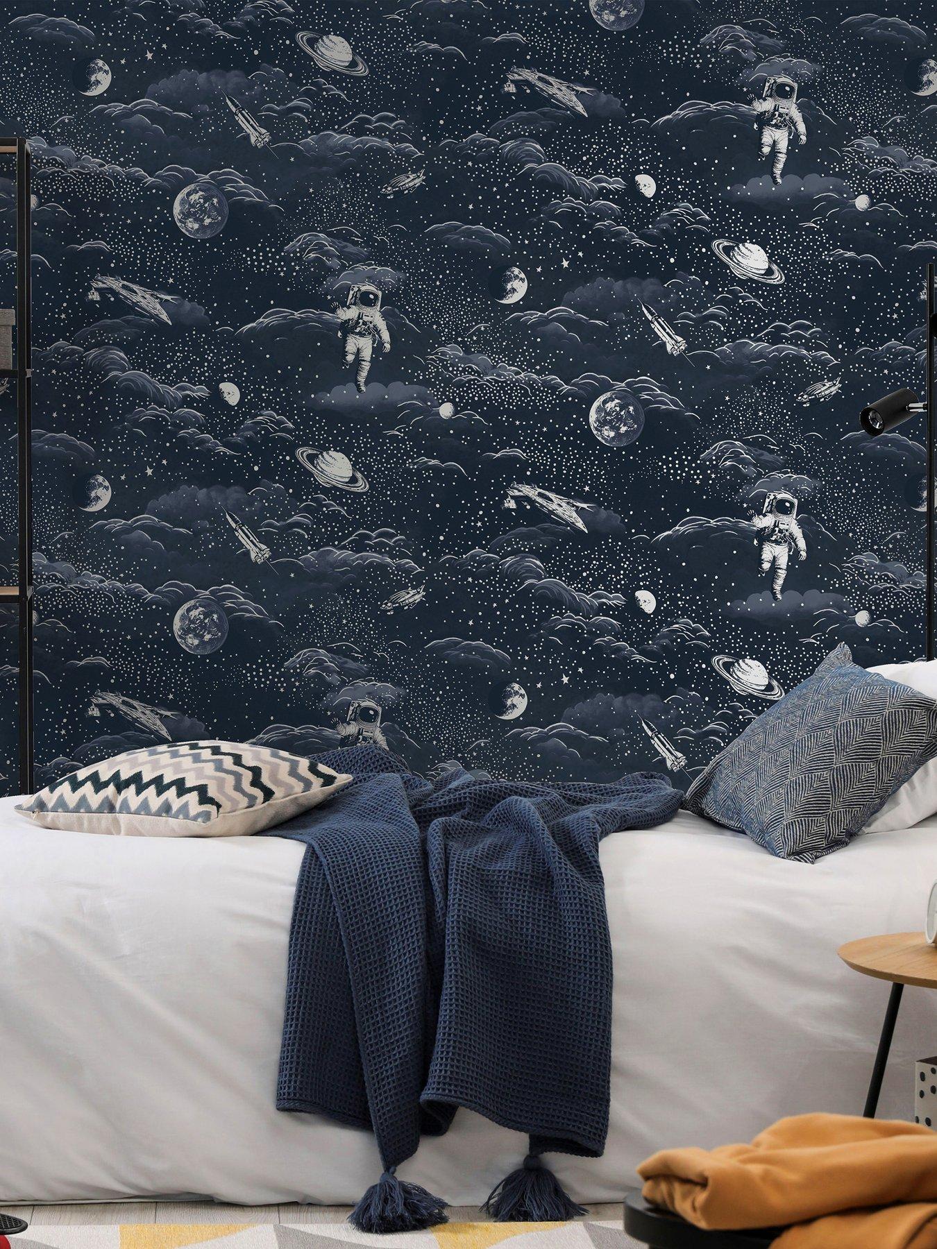 Image 5 of 6 of Holden Decor Lost In Space Midnight Blue/silver Wallpaper