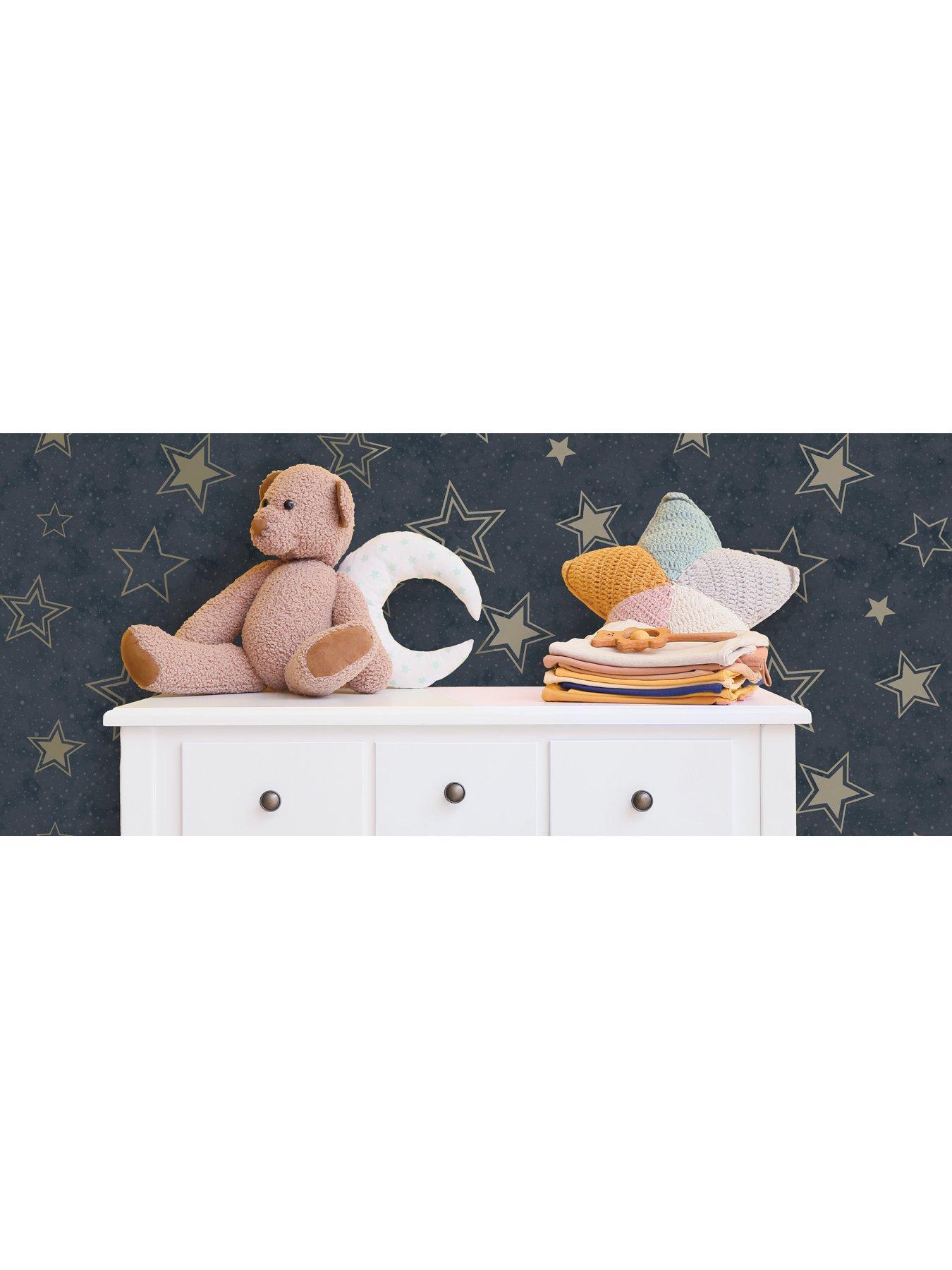 Image 5 of 6 of Holden Decor Stardust Midnight Blue/gold Wallpaper