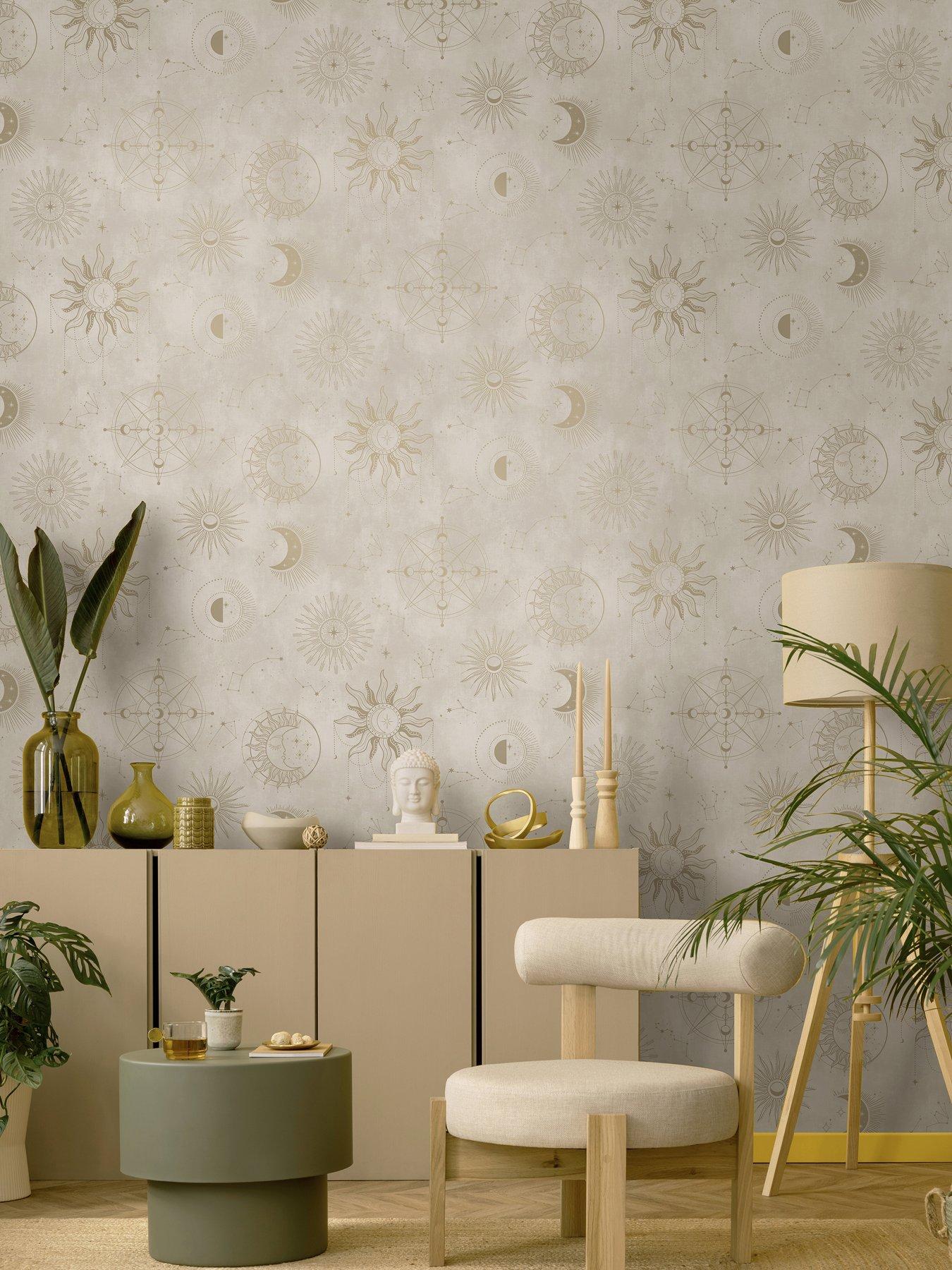  image of holden-decor-cosmic-cream-gold-wallpaper