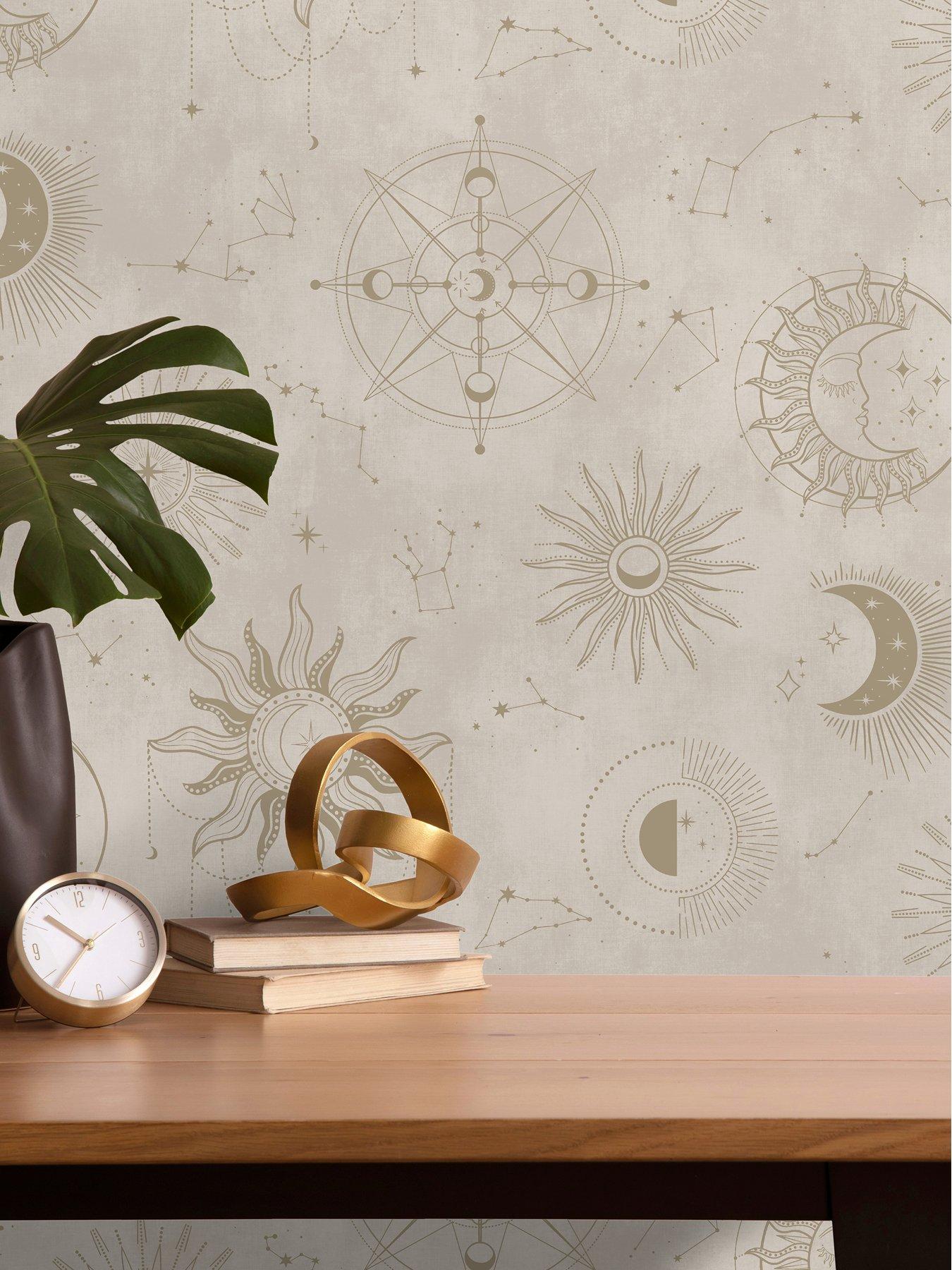  image of holden-decor-cosmic-cream-gold-wallpaper
