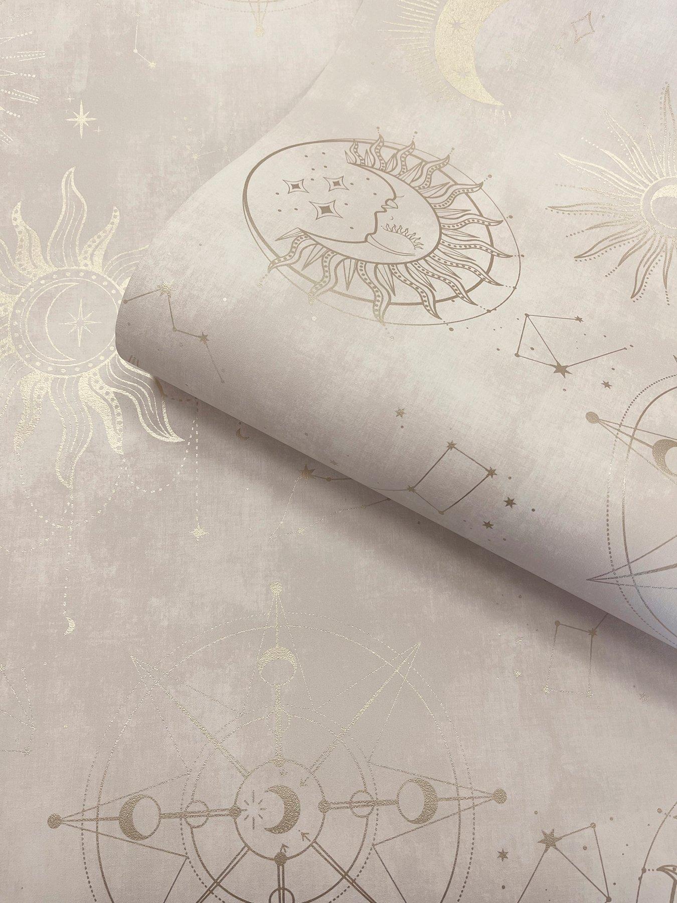  image of holden-decor-cosmic-cream-gold-wallpaper