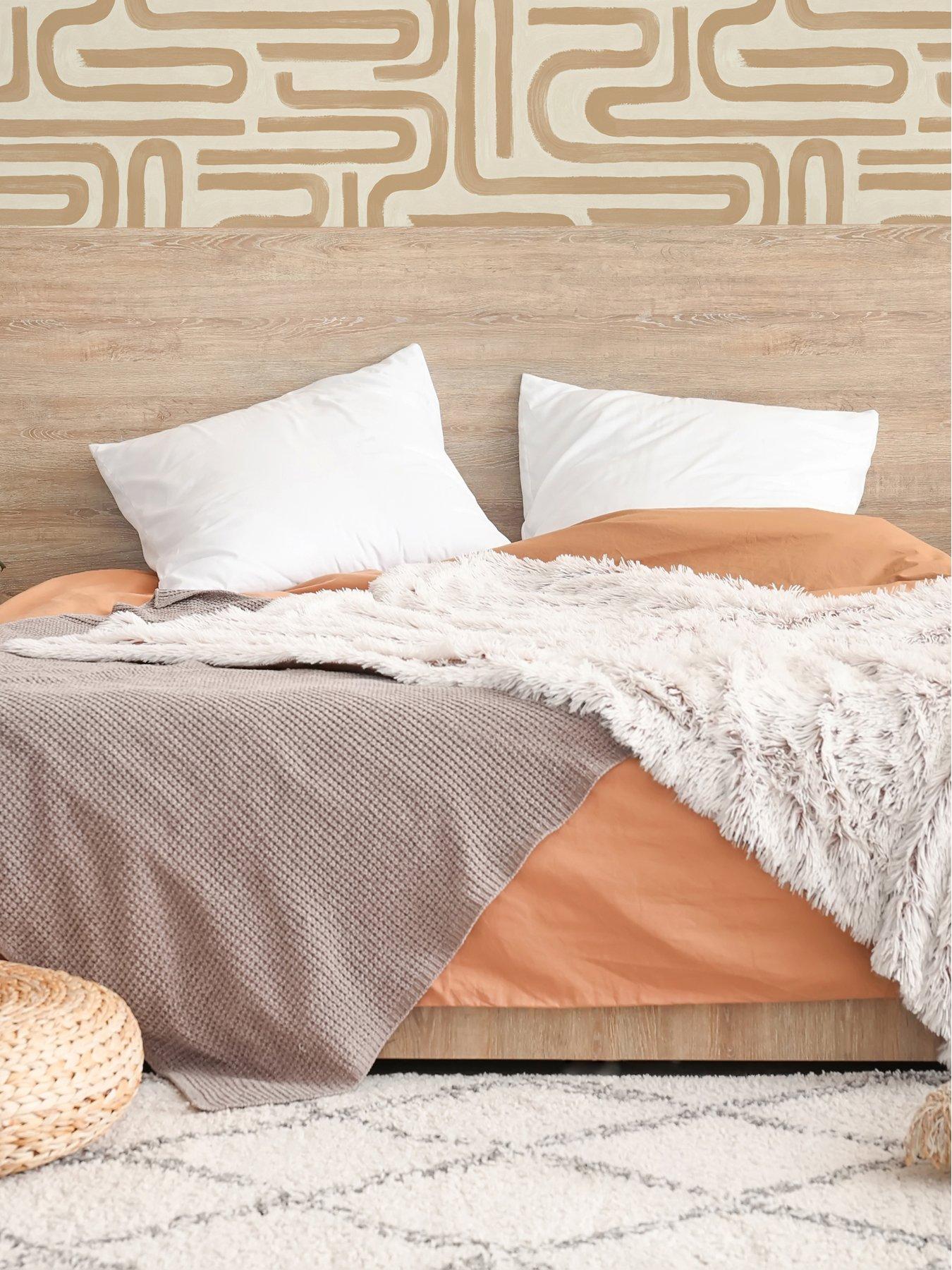 Image 4 of 6 of Holden Decor Brushed Geo Orange Wallpaper