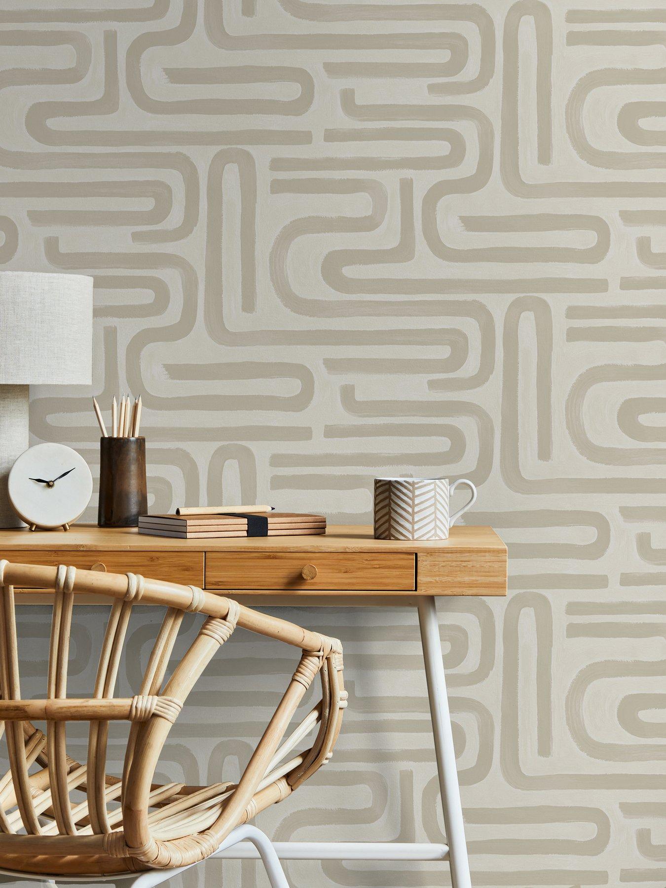  image of holden-decor-brushed-geo-neutral-wallpaper