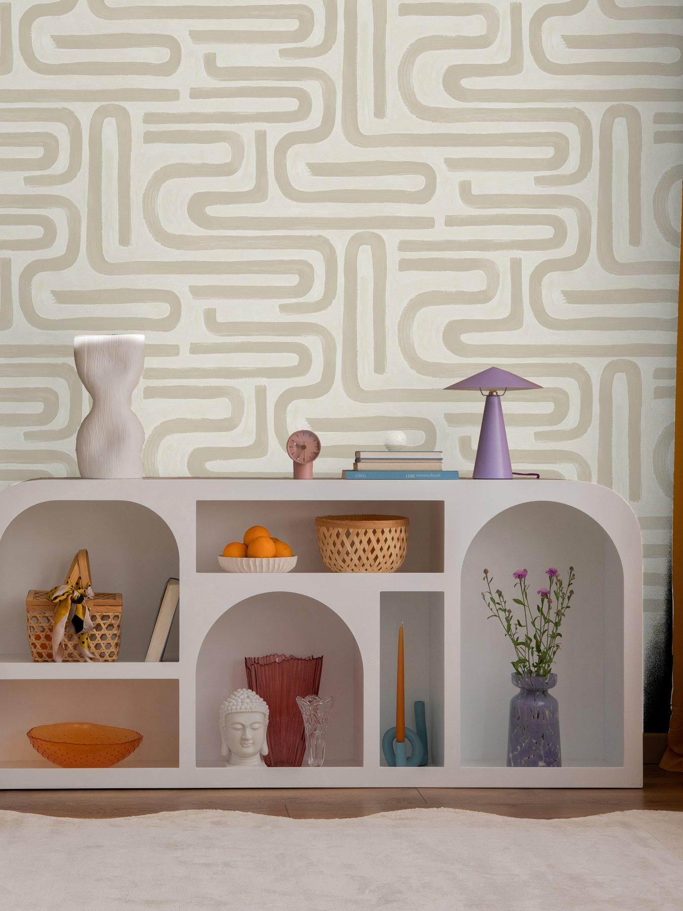  image of holden-decor-brushed-geo-neutral-wallpaper