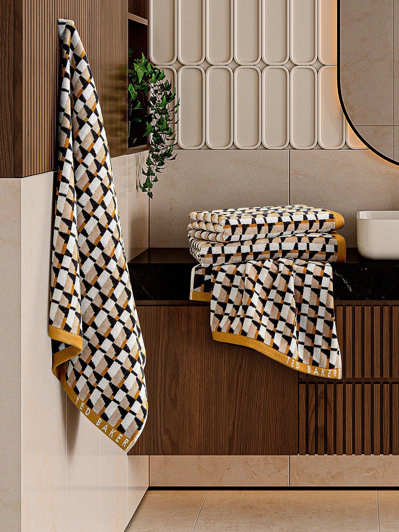 Ted Baker Rossi Geo Stripe Hand Towel Gold