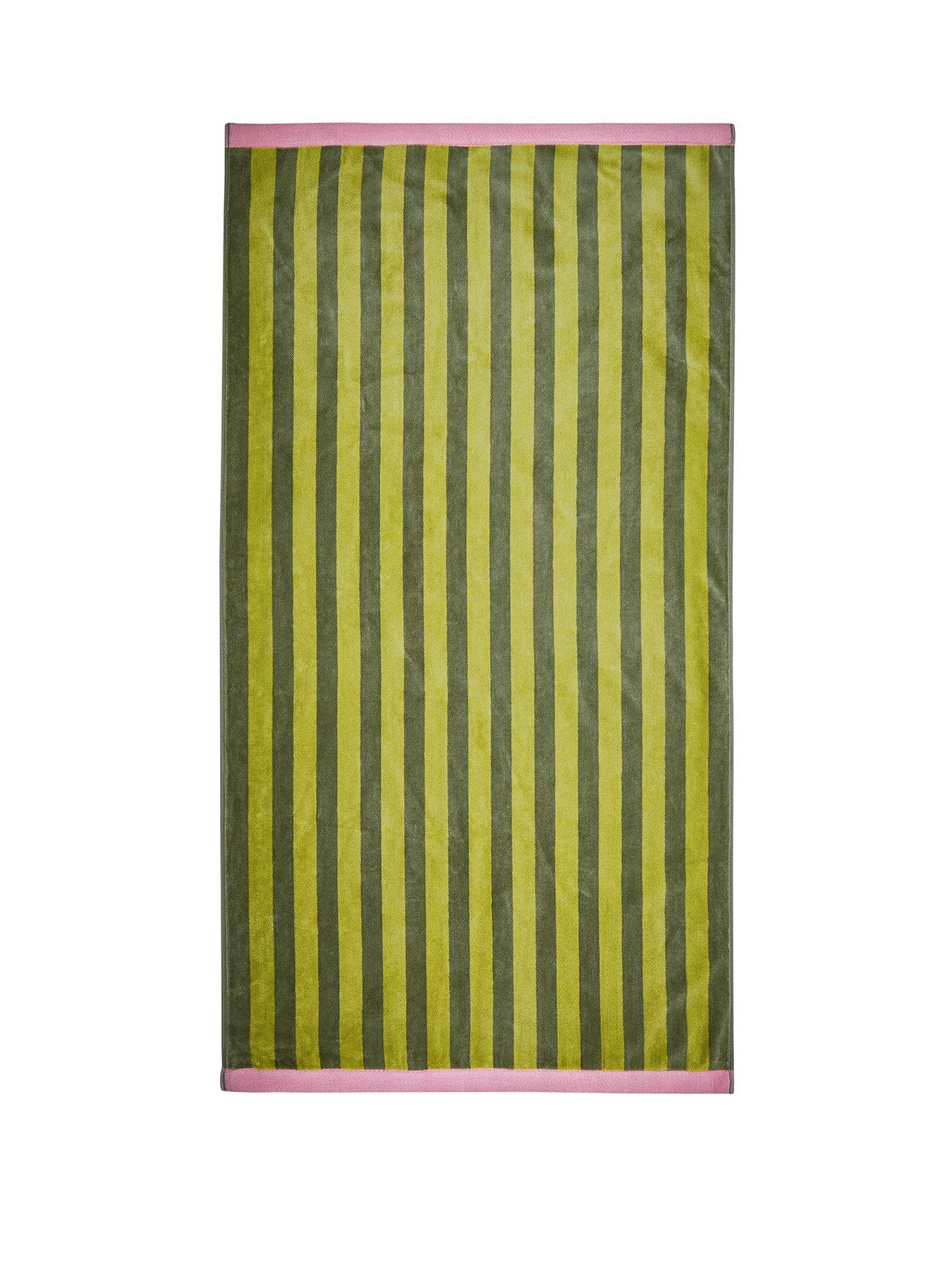  image of land-shore-grass-stripe-towel-collection-multi