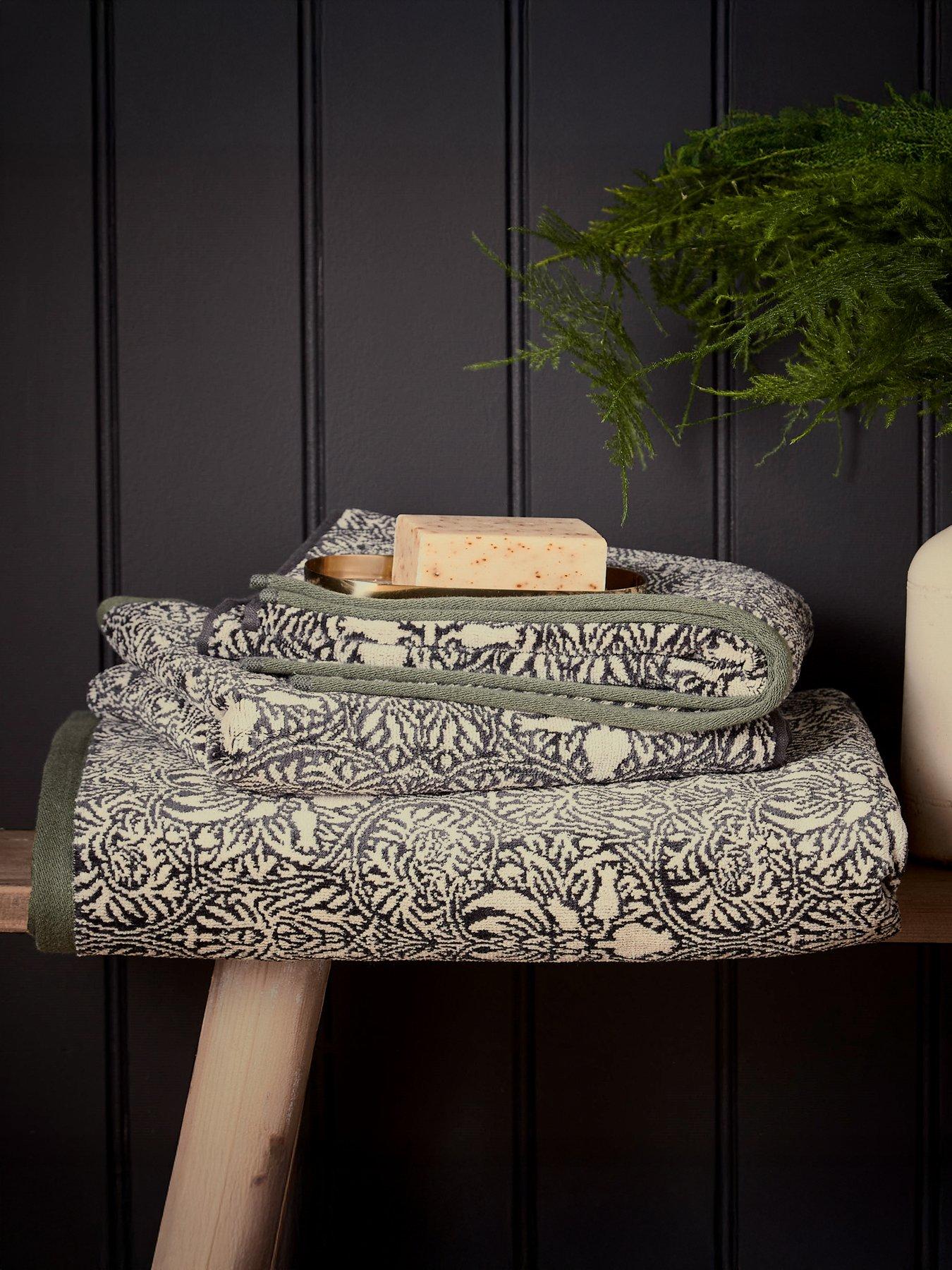  image of morris-co-crown-imperial-hand-towel-charcoal