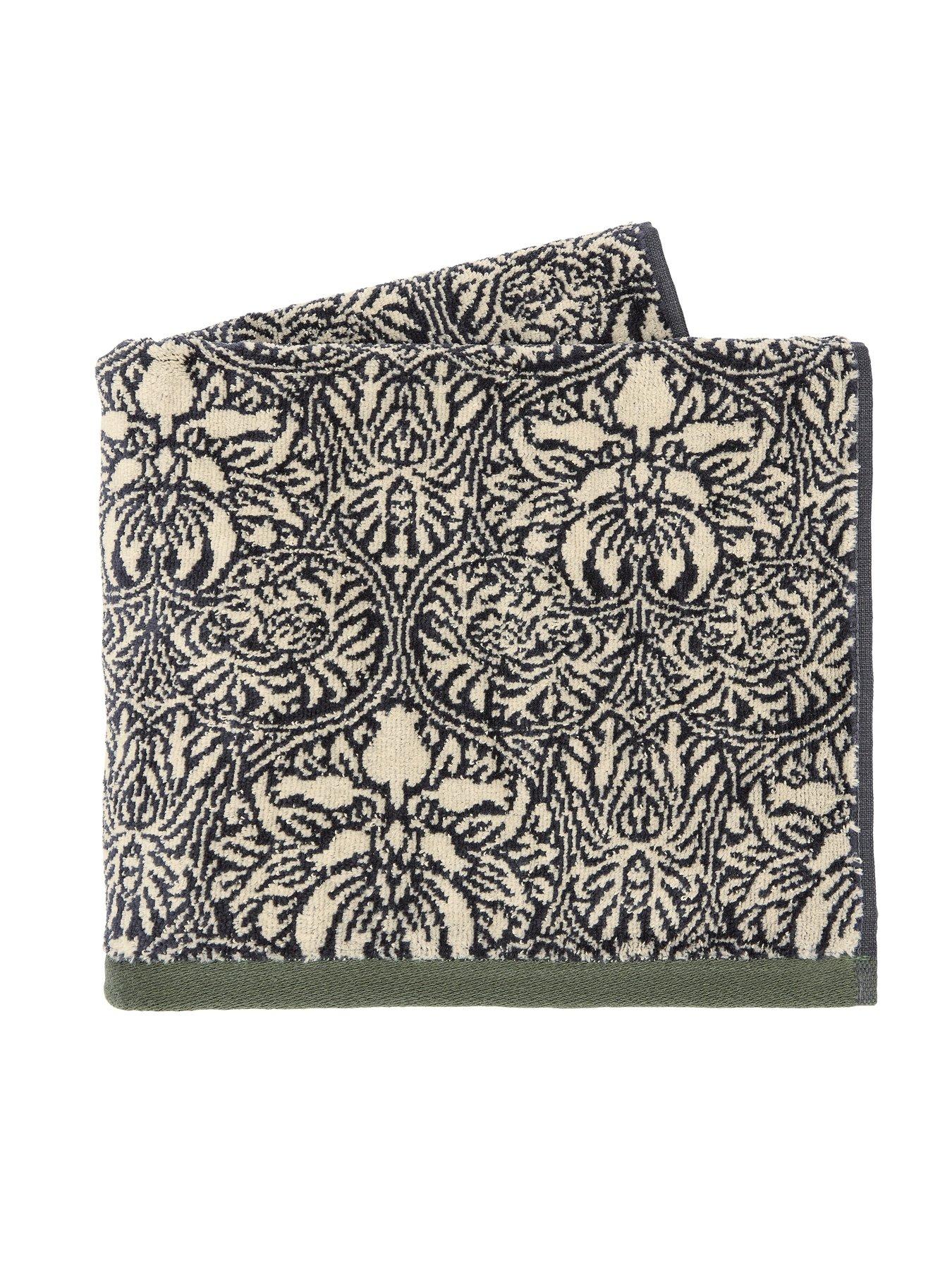  image of morris-co-crown-imperial-hand-towel-charcoal