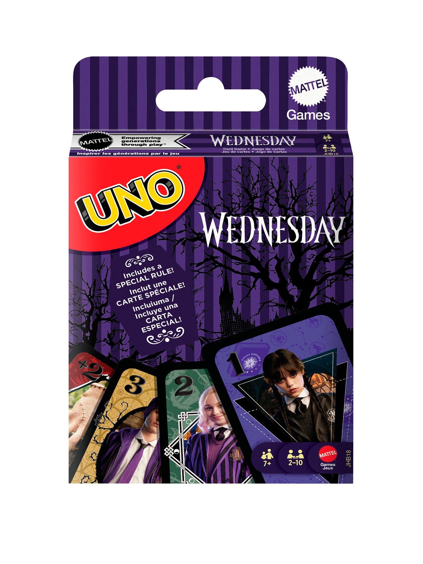 Uno Wednesday Card Game for Kid, Adult & Family Nights, Toy Collectible ...