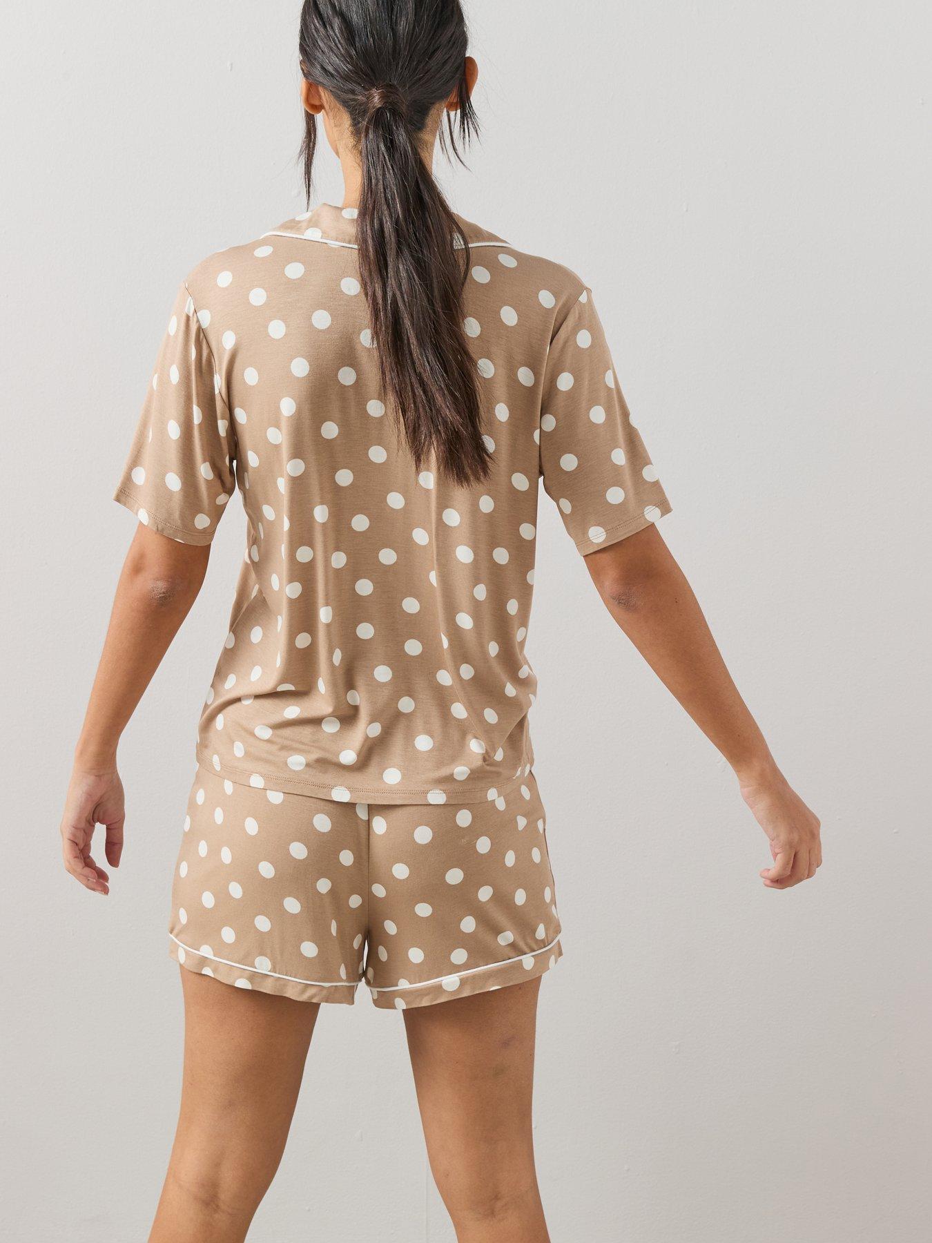 Image 2 of 7 of The Very Collection Jersey Revere Polka Dot Pyjama Set