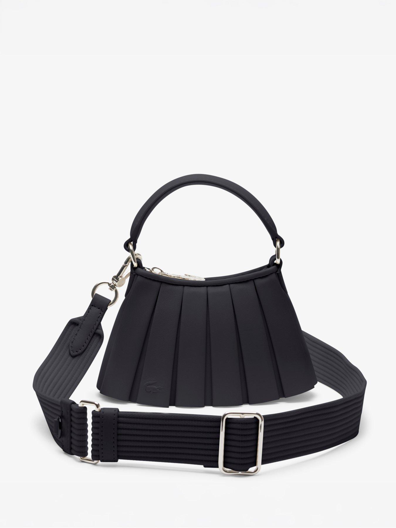  image of lacoste-mini-leglen-pleated-bag-black