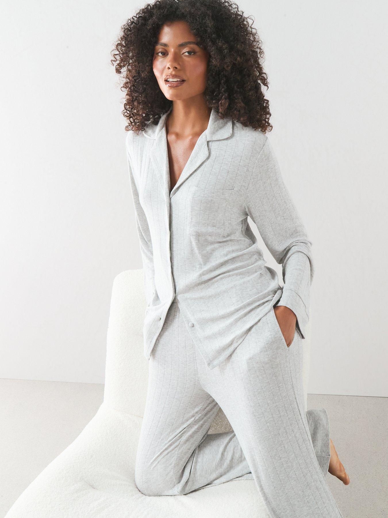 Image 5 of 7 of The Very Collection Soft Touch Revere Pyjama Set - Grey