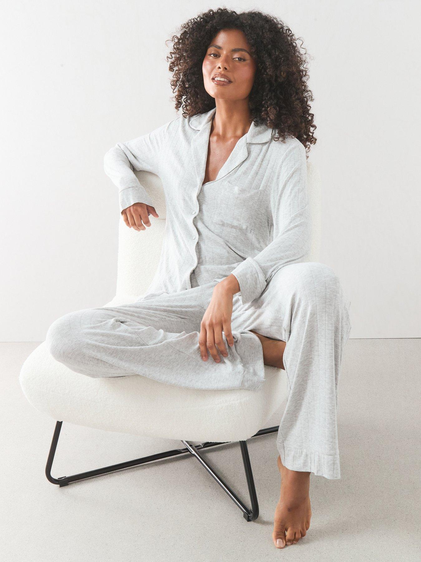 Image 6 of 7 of The Very Collection Soft Touch Revere Pyjama Set - Grey