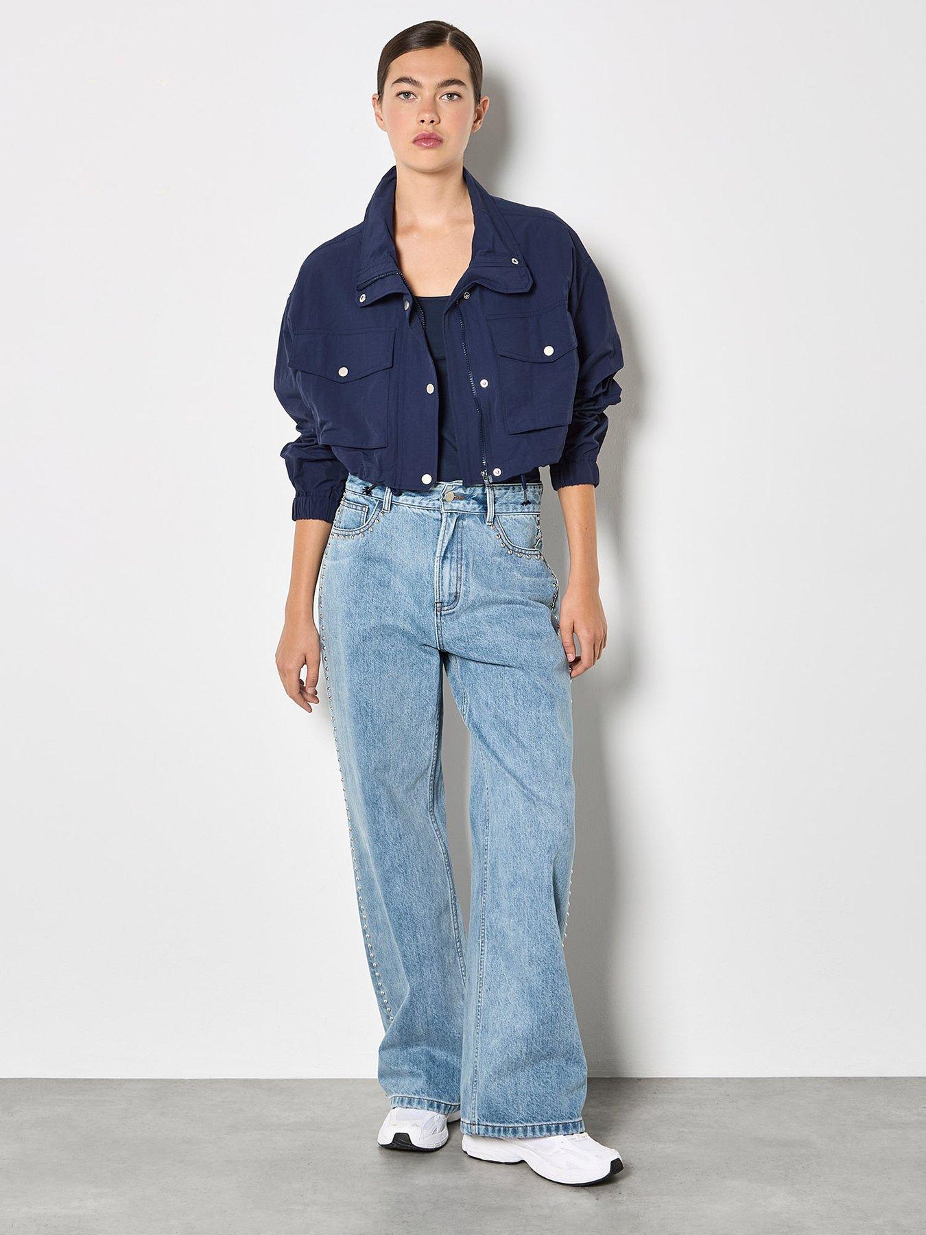Image 3 of 5 of Apricot Sporty Cropped Jacket - Blue