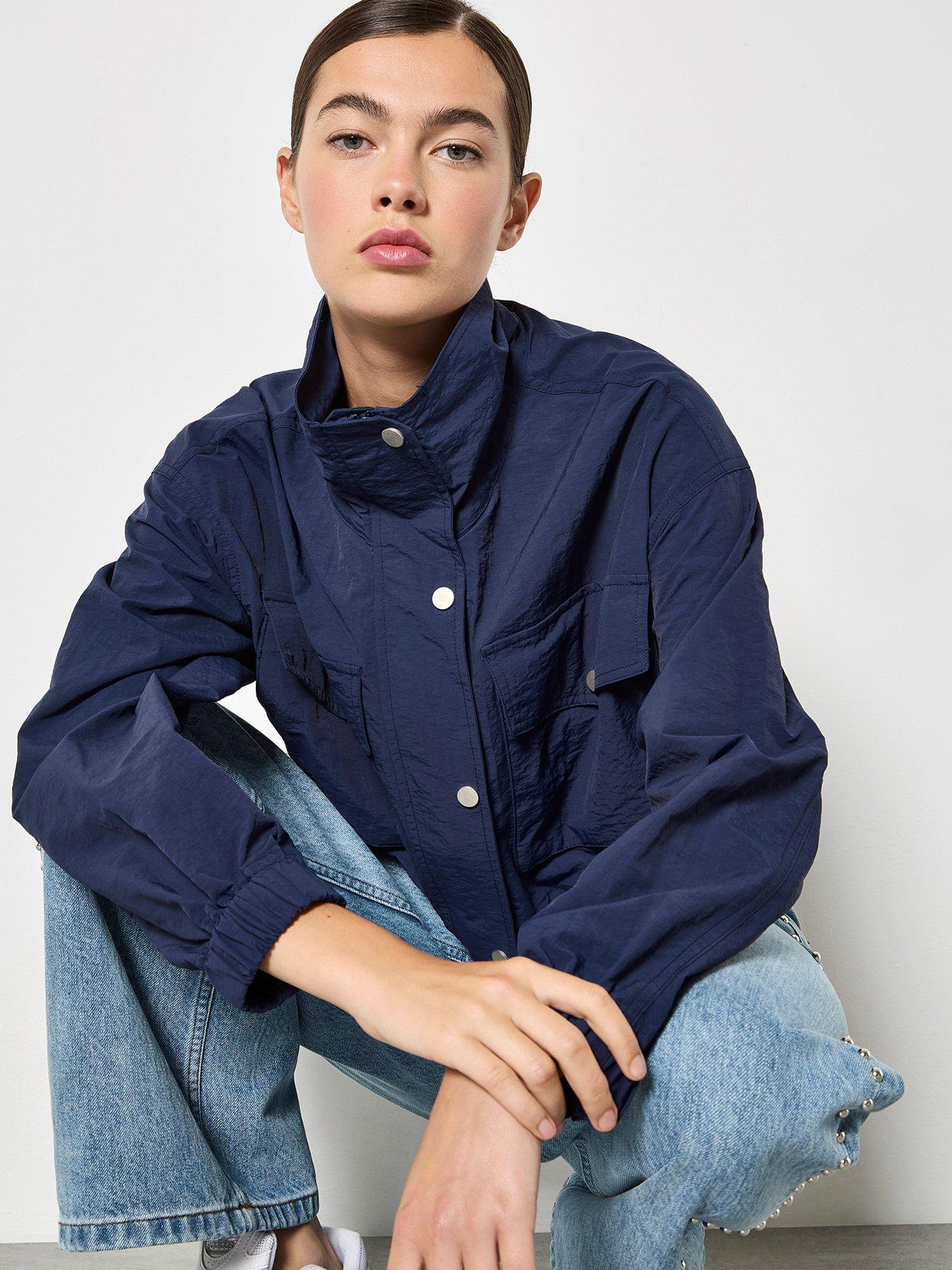 Image 4 of 5 of Apricot Sporty Cropped Jacket - Blue