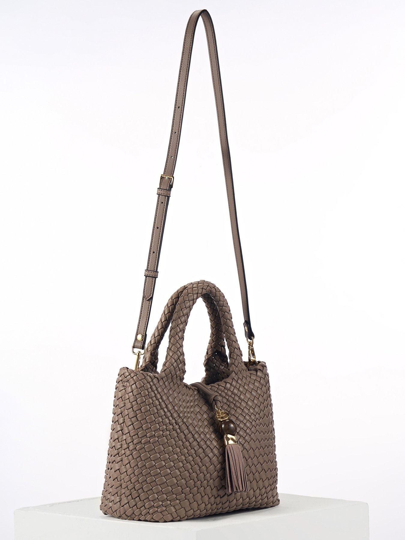 Image 4 of 6 of Luella Grey Suky Peat Medium Woven Crossbody