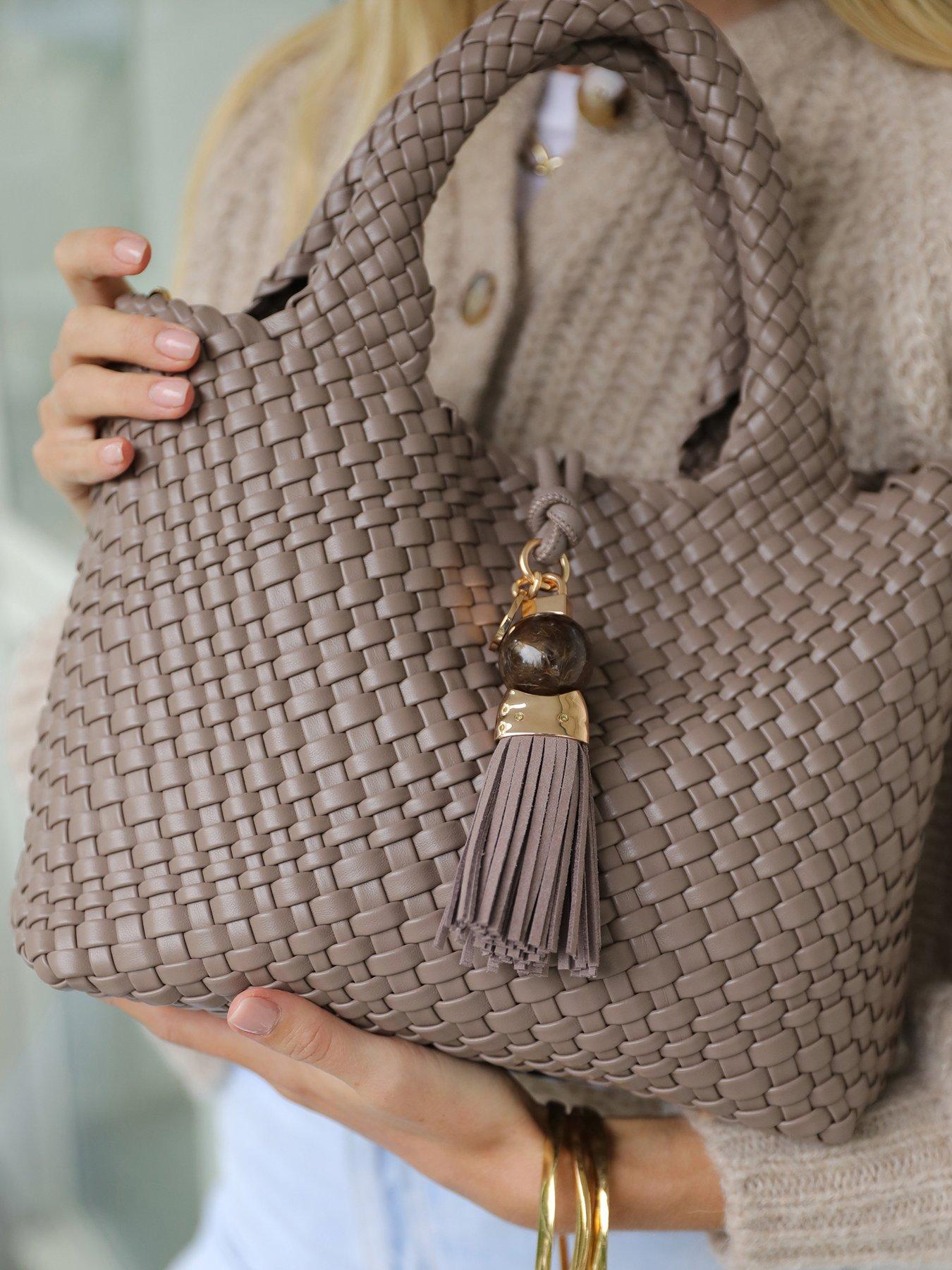 Image 6 of 6 of Luella Grey Suky Peat Medium Woven Crossbody