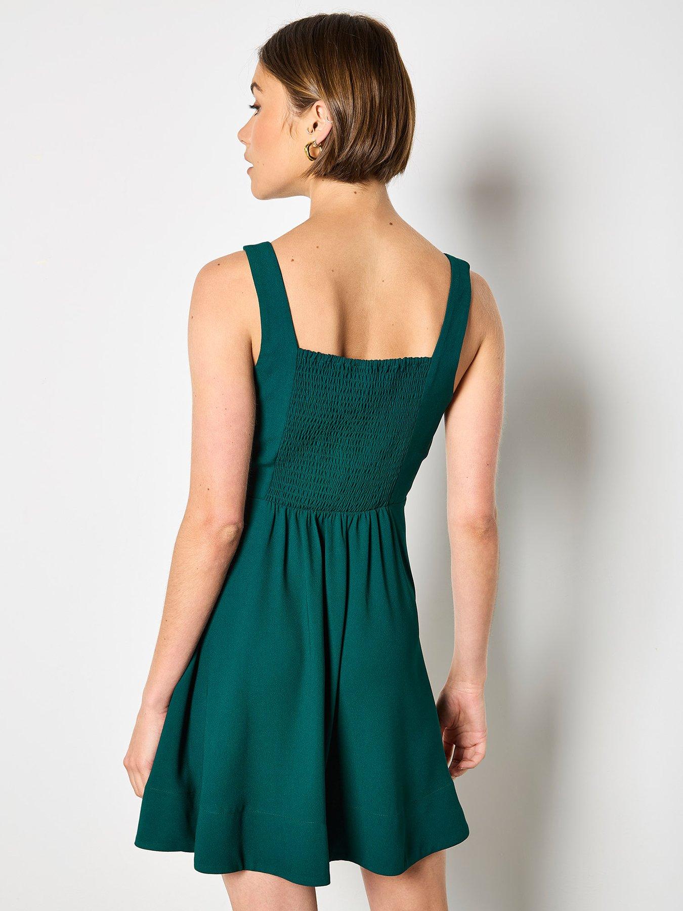 Apricot Fit And Flare Mini Dress - Green | Littlewoods
