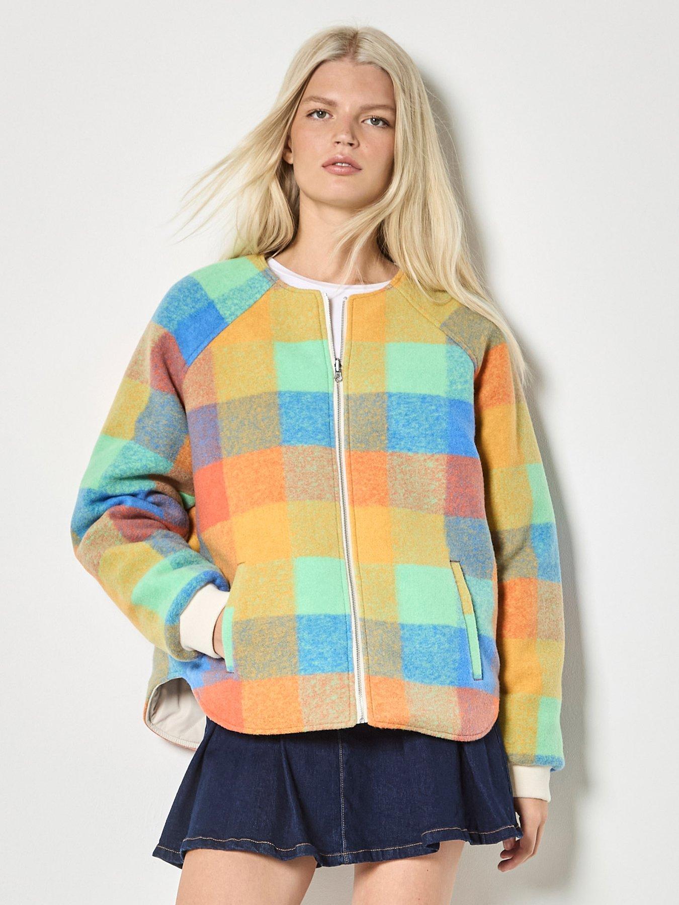 apricot-check-fleece-reversible-quilted-jacket-cream