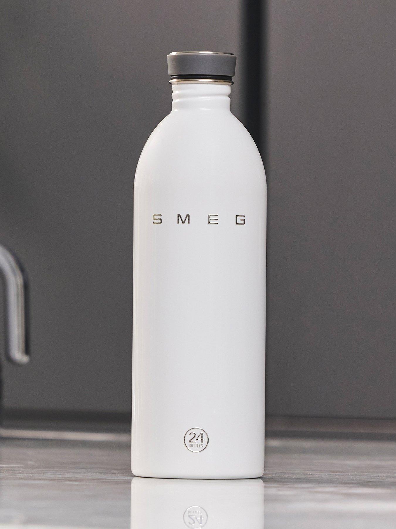 Smeg 24Bottles Lightweight And Leakproof Urban Bottle, Stainless Steel, 1l, White