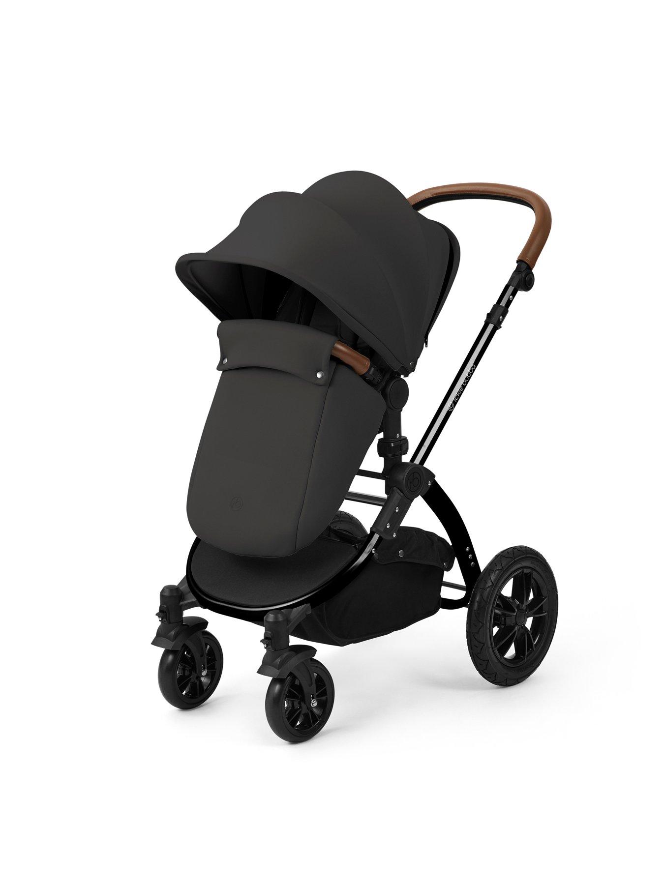 Image 3 of 7 of Ickle Bubba Stomp Luxe 12 Piece Travel System With Maxi Cosi Cabriofix I-Size Car Seat &amp; Isofix Base - Black / Charcoal Grey / Tan