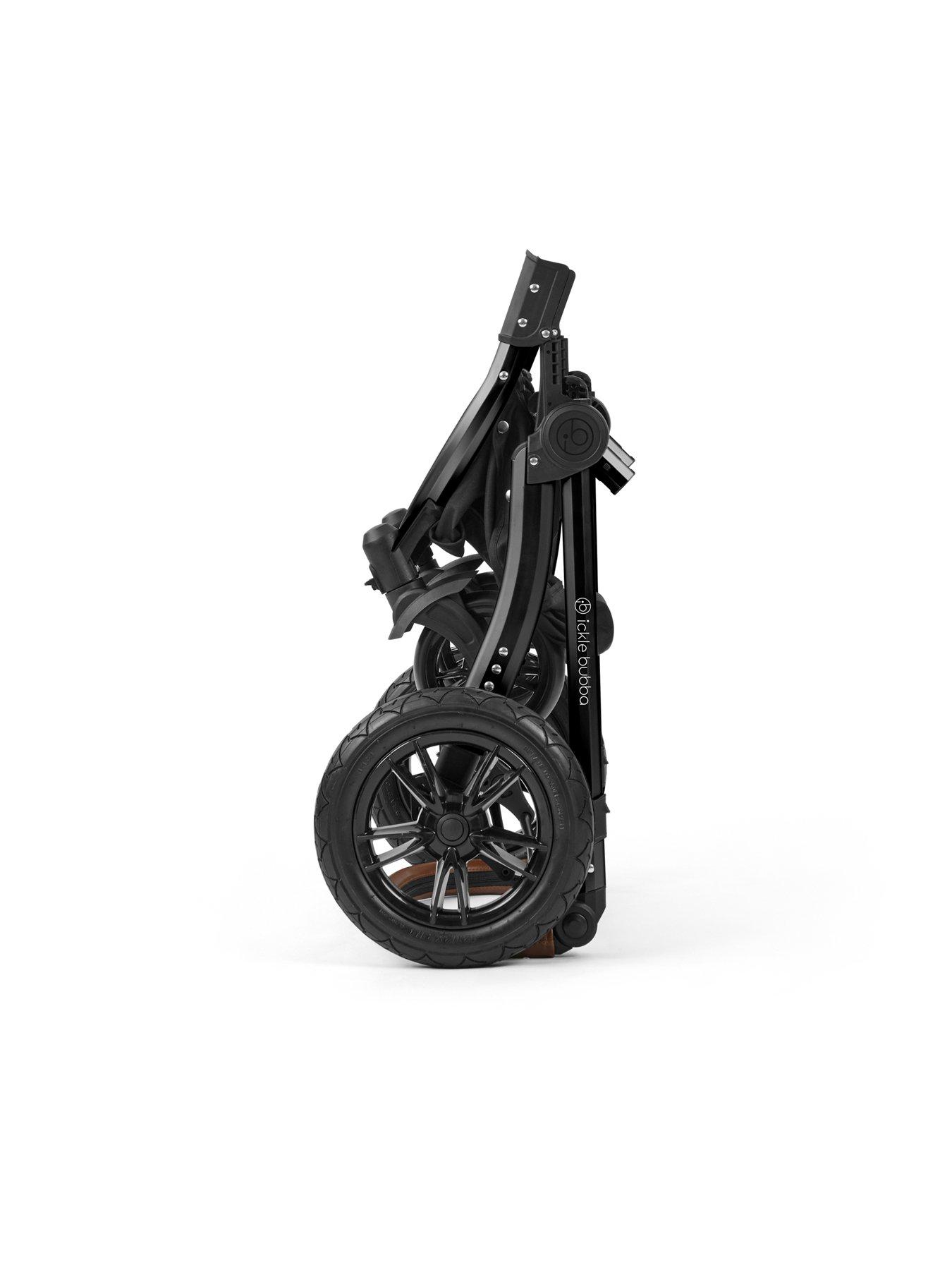 Image 4 of 7 of Ickle Bubba Stomp Luxe 12 Piece Travel System With Maxi Cosi Cabriofix I-Size Car Seat &amp; Isofix Base - Black / Charcoal Grey / Tan