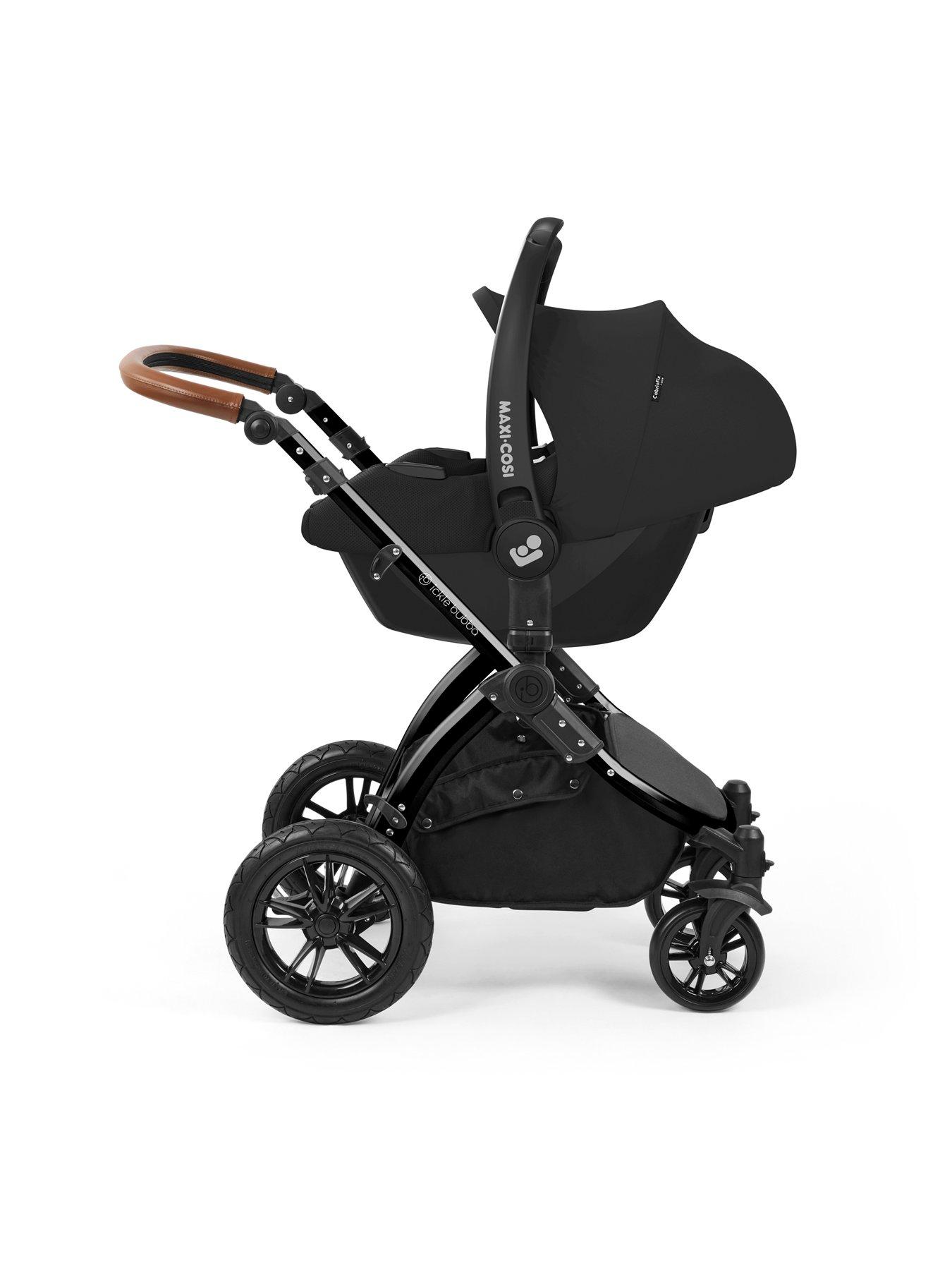Image 5 of 7 of Ickle Bubba Stomp Luxe 12 Piece Travel System With Maxi Cosi Cabriofix I-Size Car Seat &amp; Isofix Base - Black / Charcoal Grey / Tan