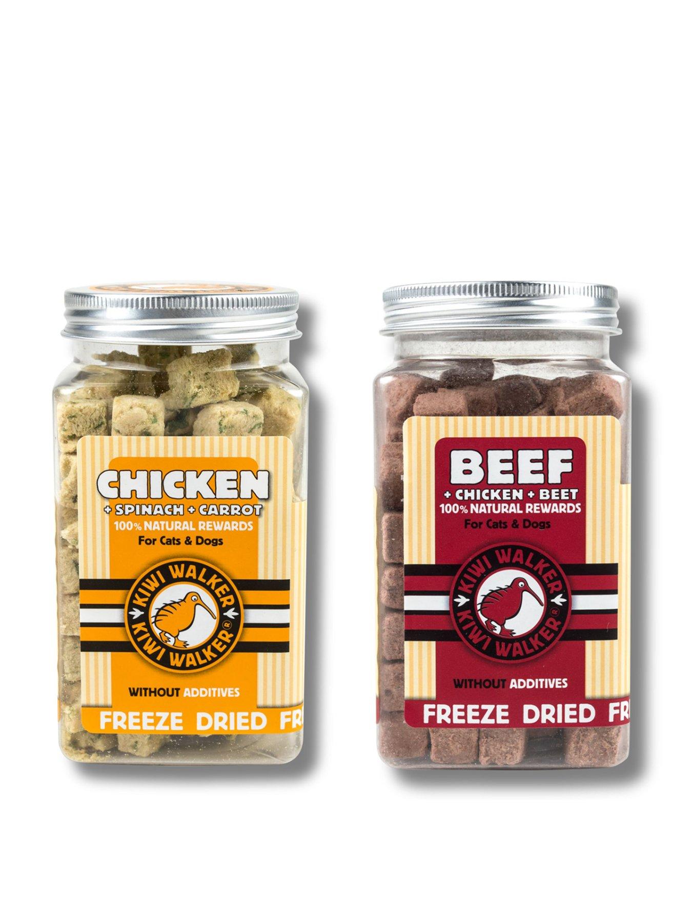Kiwi Walker Freeze Dried Beef + Chicken + Beetroot 90g and Chicken+Spinach+Carrot 65g