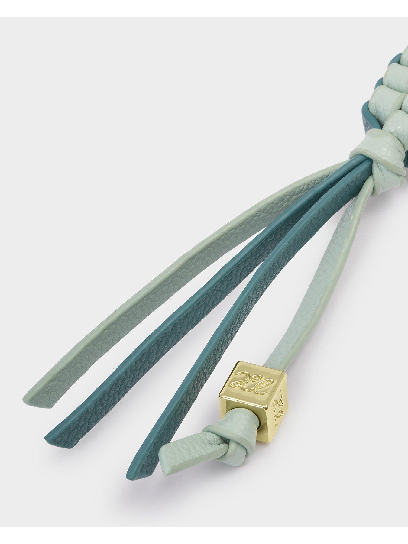 Image 3 of 5 of Katie Loxton Braided Keyring Bag Charm - Deep Teal/ Jelly Mint