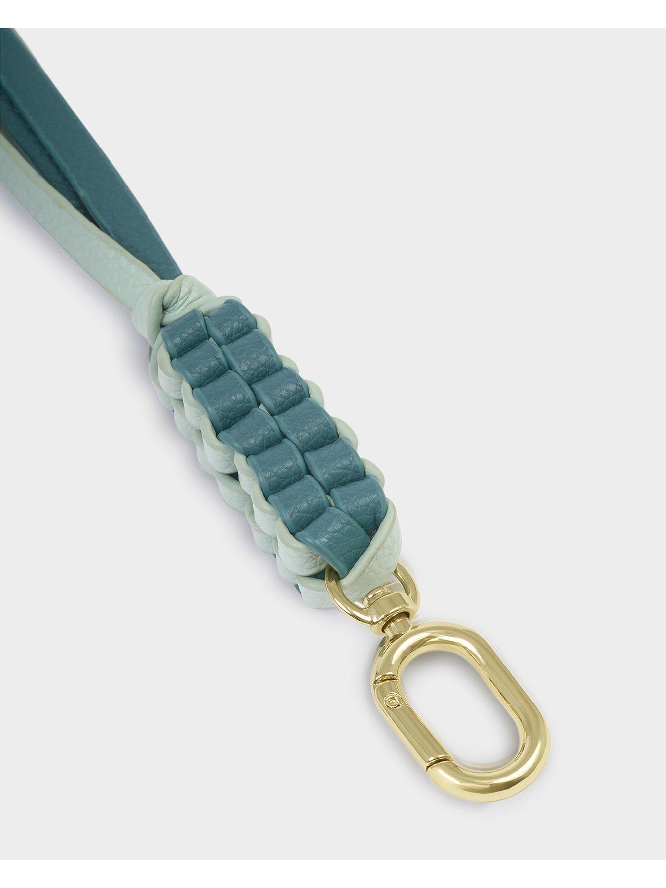 Image 4 of 5 of Katie Loxton Braided Keyring Bag Charm - Deep Teal/ Jelly Mint