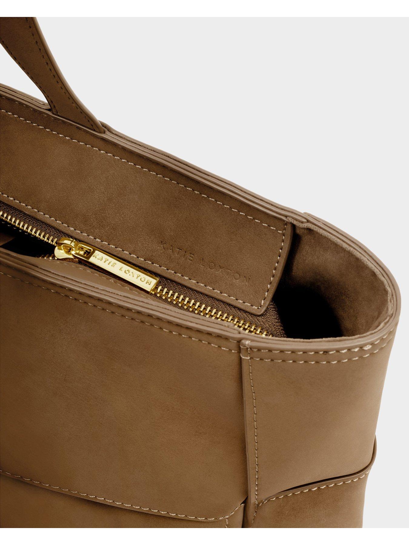 Image 4 of 6 of Katie Loxton Taya Woven Suedette Tote Bag - Caramel Suedette