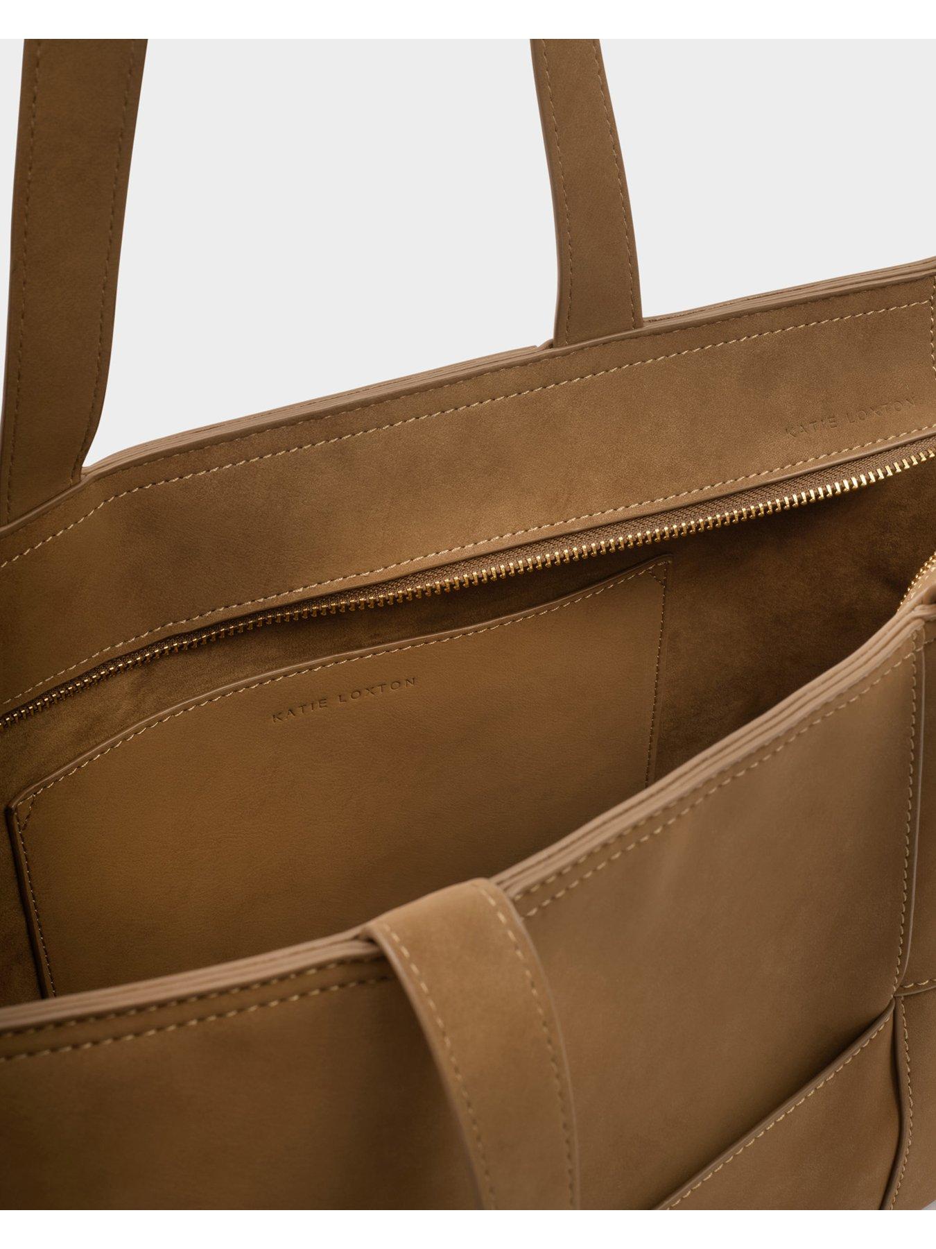 Image 5 of 6 of Katie Loxton Taya Woven Suedette Tote Bag - Caramel Suedette