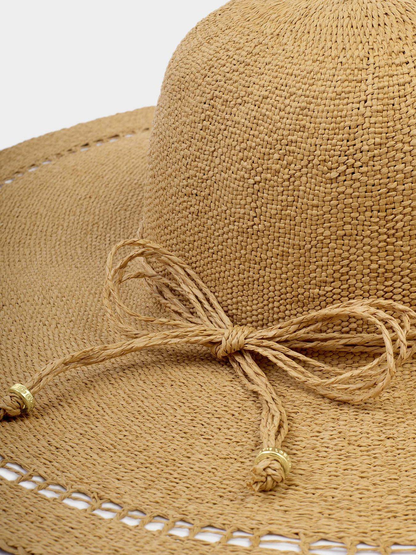 Image 3 of 6 of Katie Loxton Wide Brim Floppy Hat - Natural