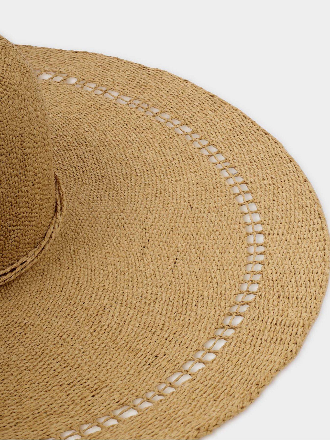 Image 4 of 6 of Katie Loxton Wide Brim Floppy Hat - Natural
