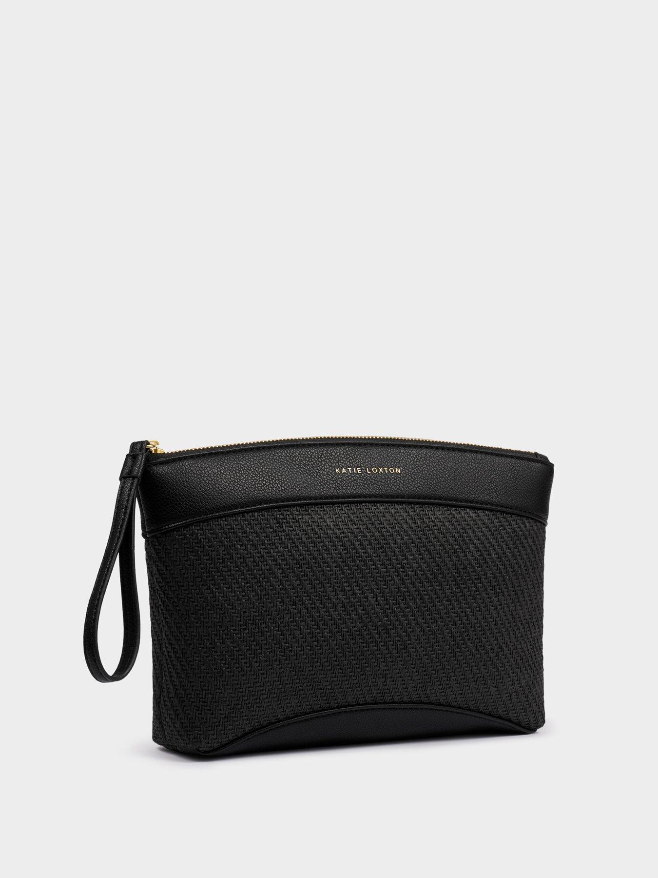 Image 3 of 6 of Katie Loxton Wristlet Clutch - Black Raffia