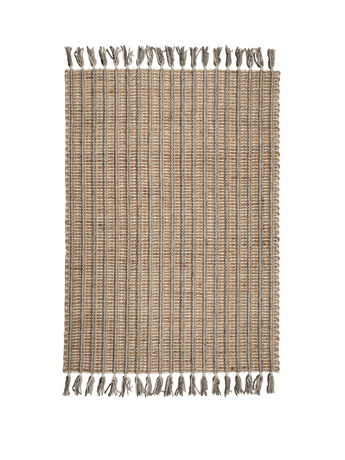 Image 2 of 4 of The Very Collection Handwoven Striped Tassle Rug