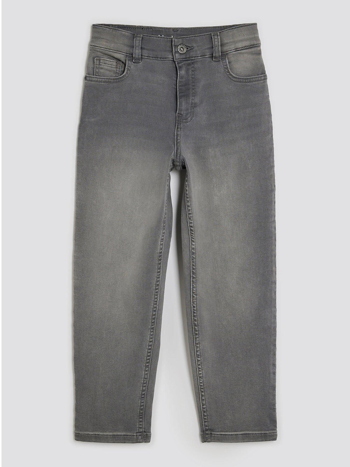 River Island Older Boys Stretch Tapered Jeans - Grey