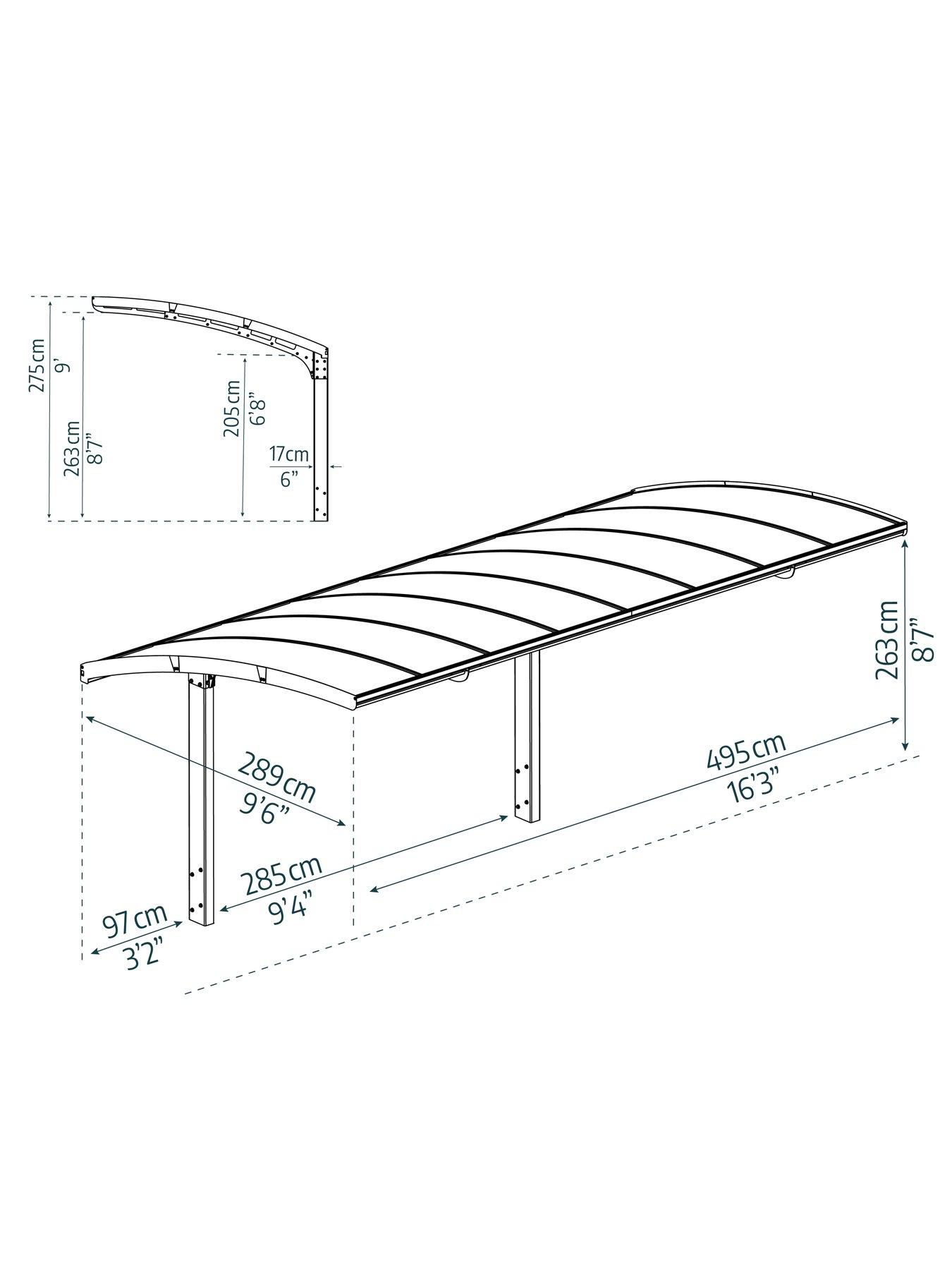 Image 5 of 5 of Palram Carport Arizona Breeze 5000 Grey