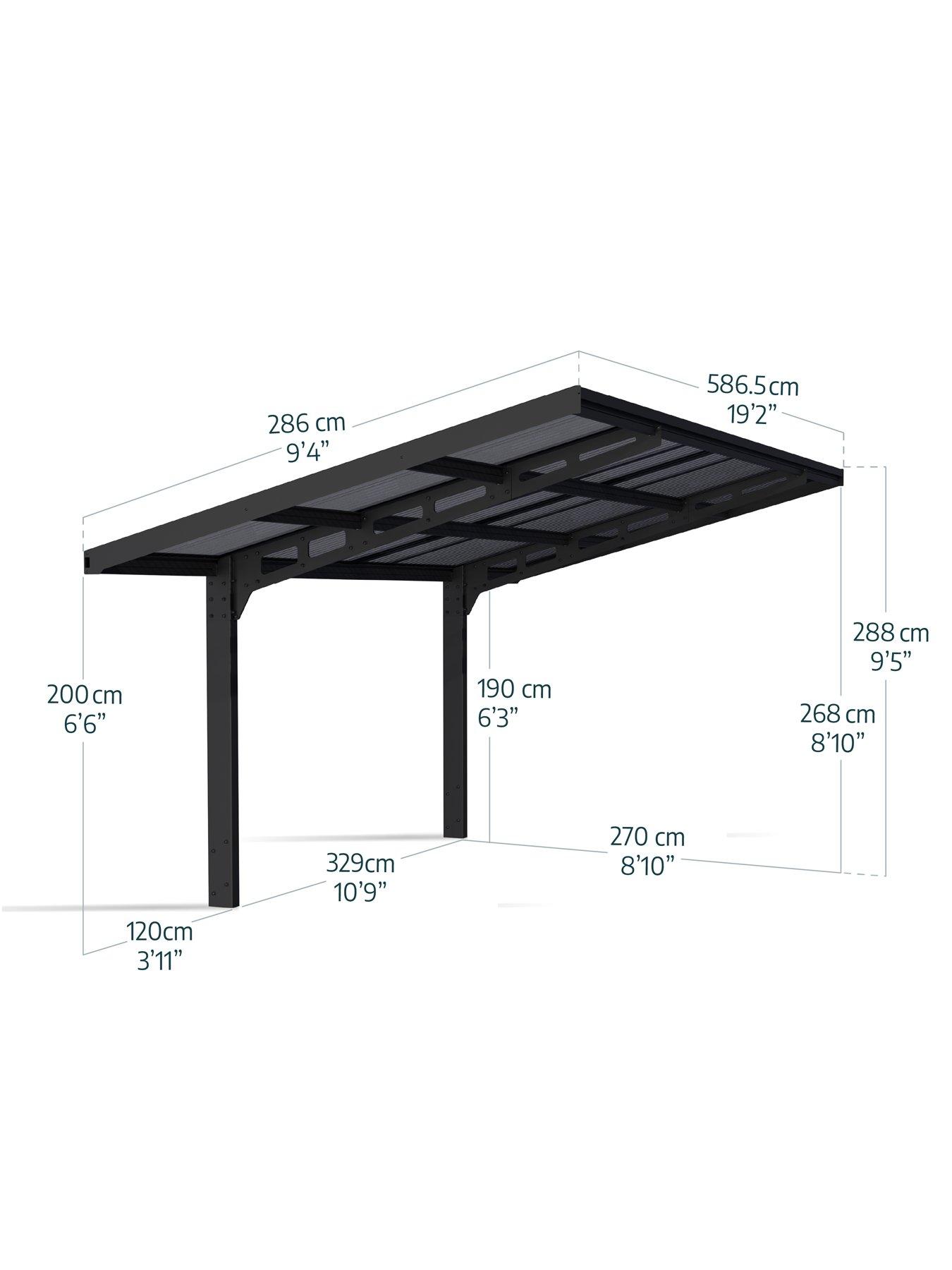 Image 5 of 5 of Palram Carport Sydney Wave - Black