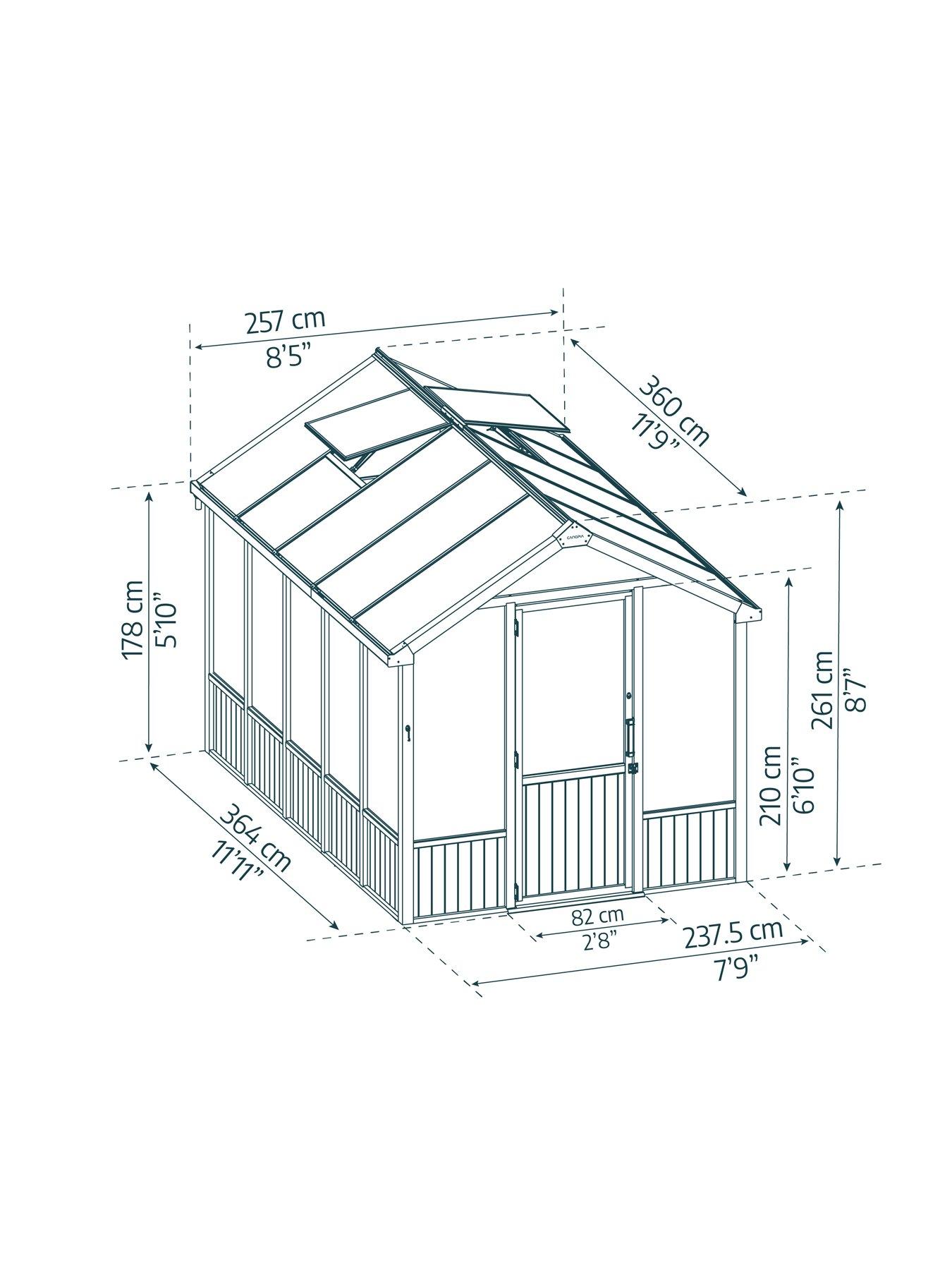  image of palram-natura-cedar-greenhouse-8x12