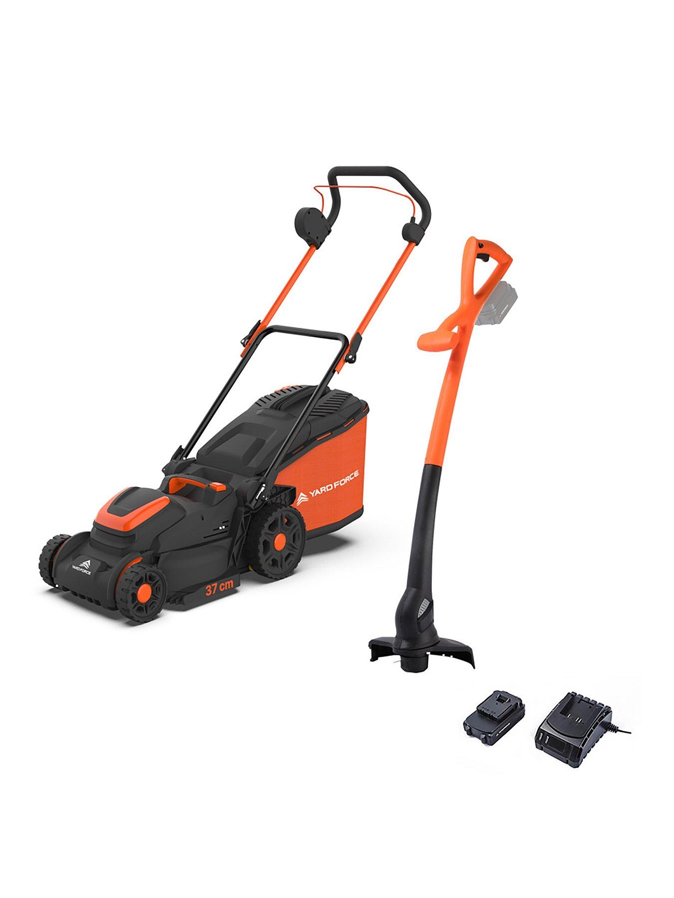 Yard Force 40V(2x20V) 37cm lawn mower twinpack LM C37B + LT C25
