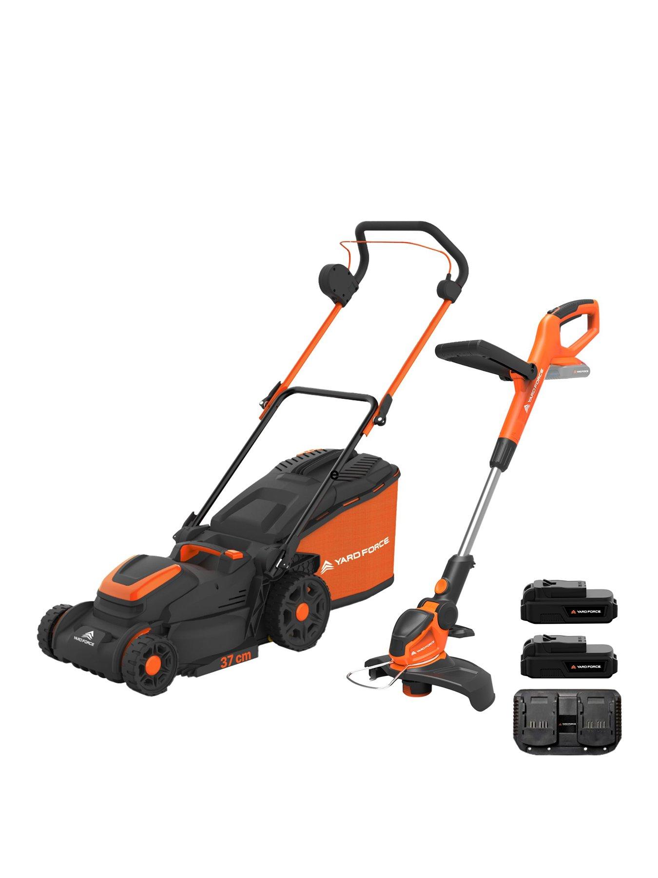 Yard Force 40V(2x20V) 37cm lawn mower twinpack LM C37B + LT C25
